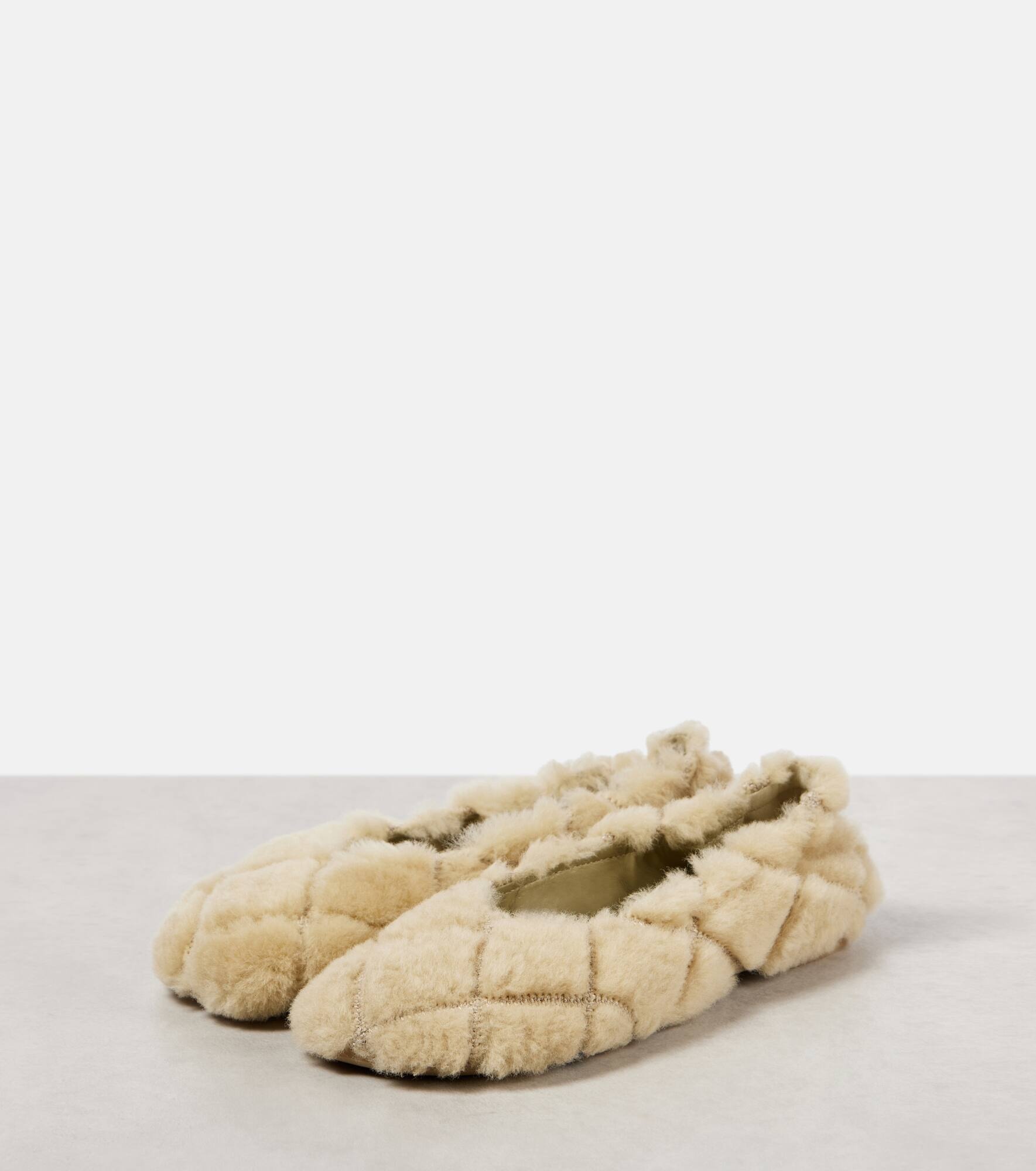 Baby quilted shearling ballet flats - 4