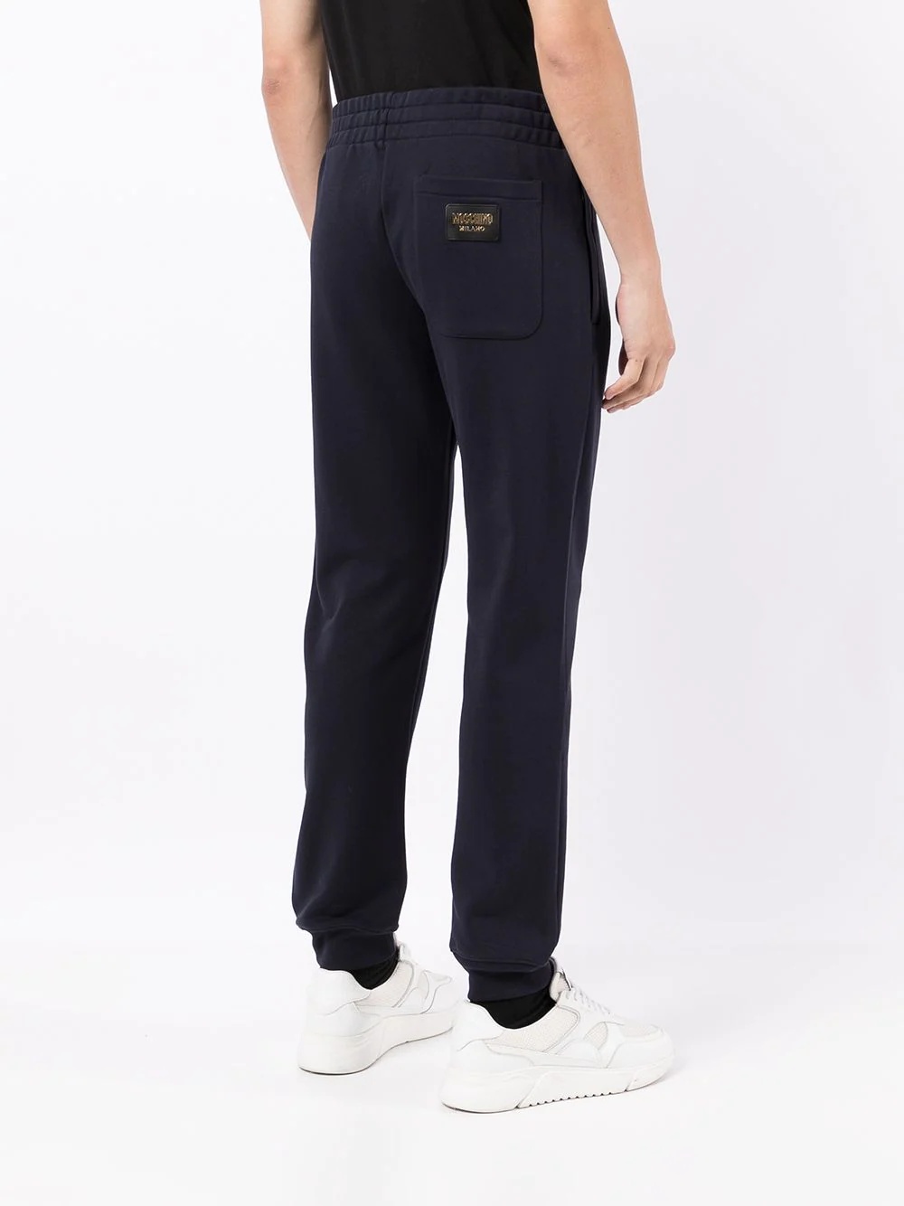 elasticated-waist cotton track trousers - 4