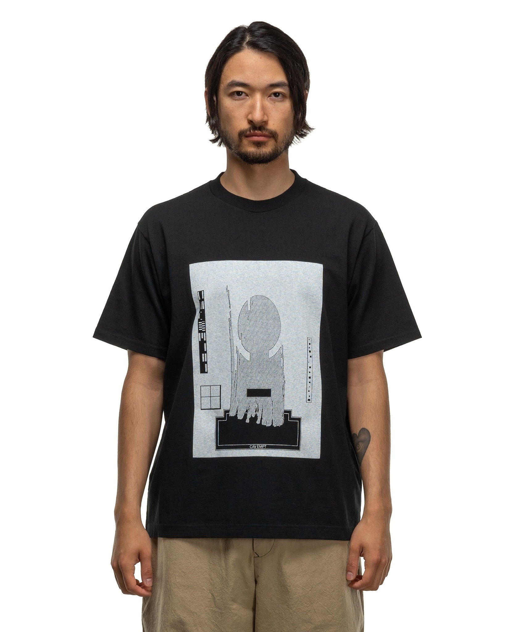 Cav Empt VS 48io 8DJ4 T-Shirt Black | slamjam | REVERSIBLE