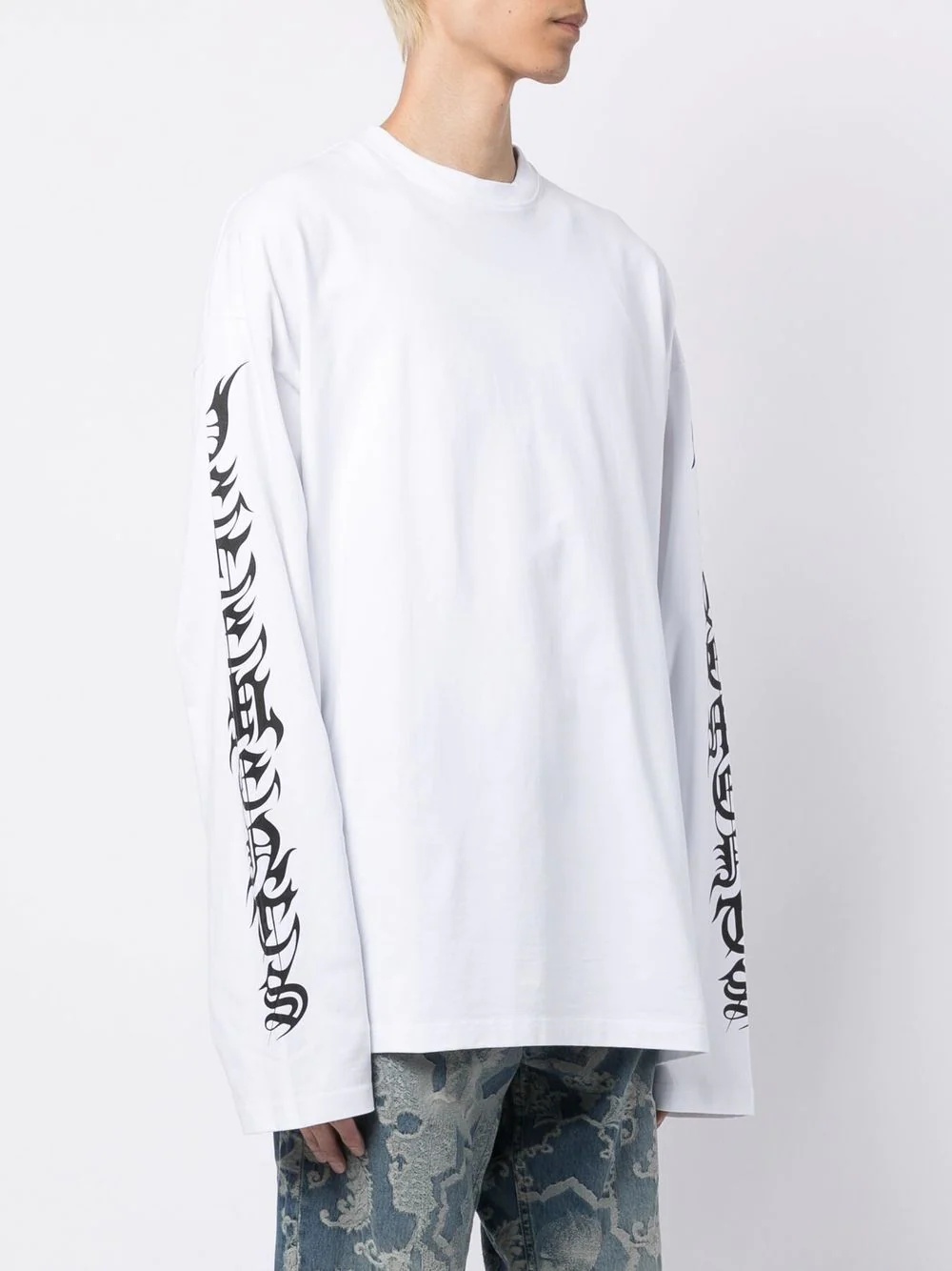 logo-print long-sleeve top - 3