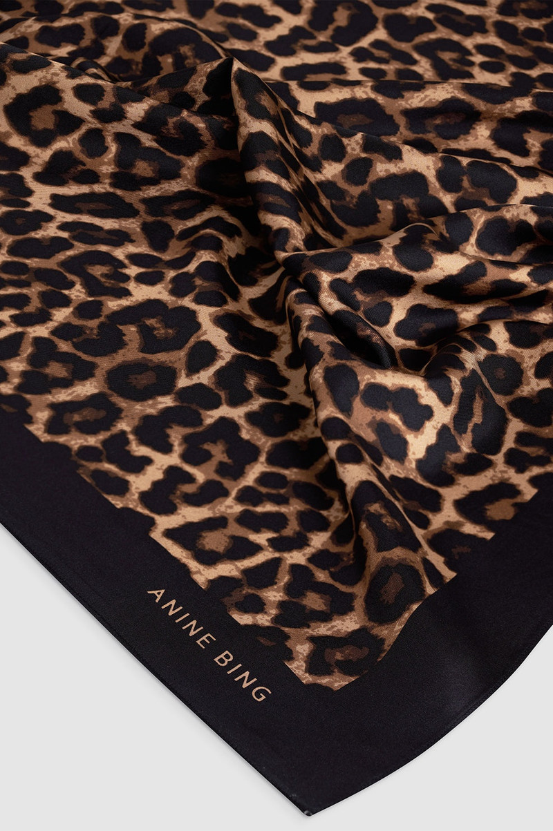York Scarf - Black And Brown Leopard 4