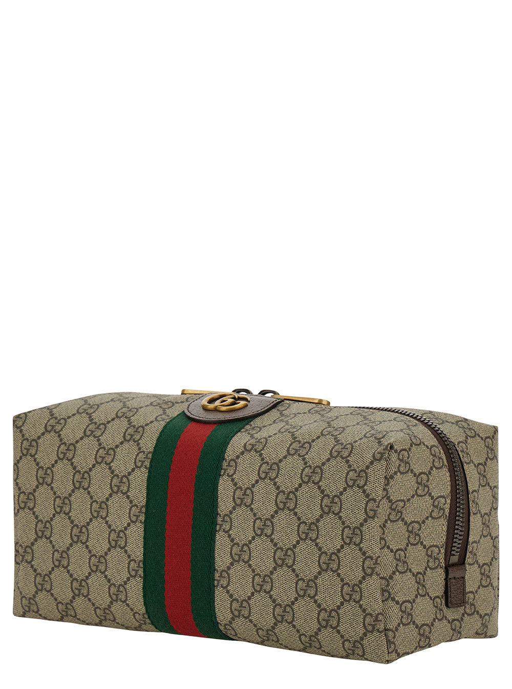 Gucci Men Beige And Ebony Beauty Case With Web Detail And Logo Detail In Gg Supreme Canvas Man - 2