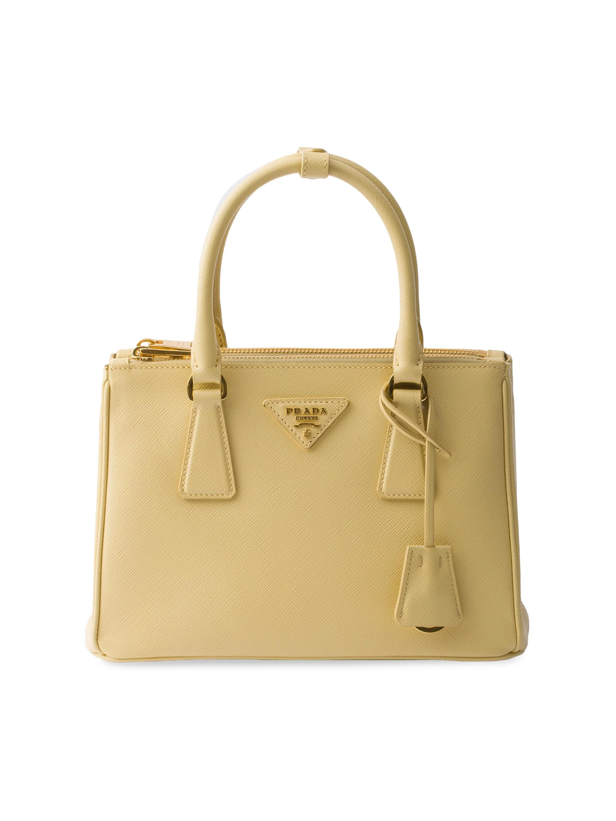 Women's Small Galleria Saffiano Leather Top Handle Bag - Yellow - 1