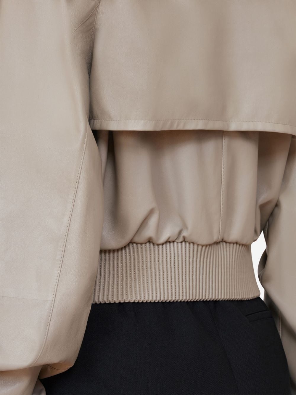 cropped nappa bomber jacket - 5