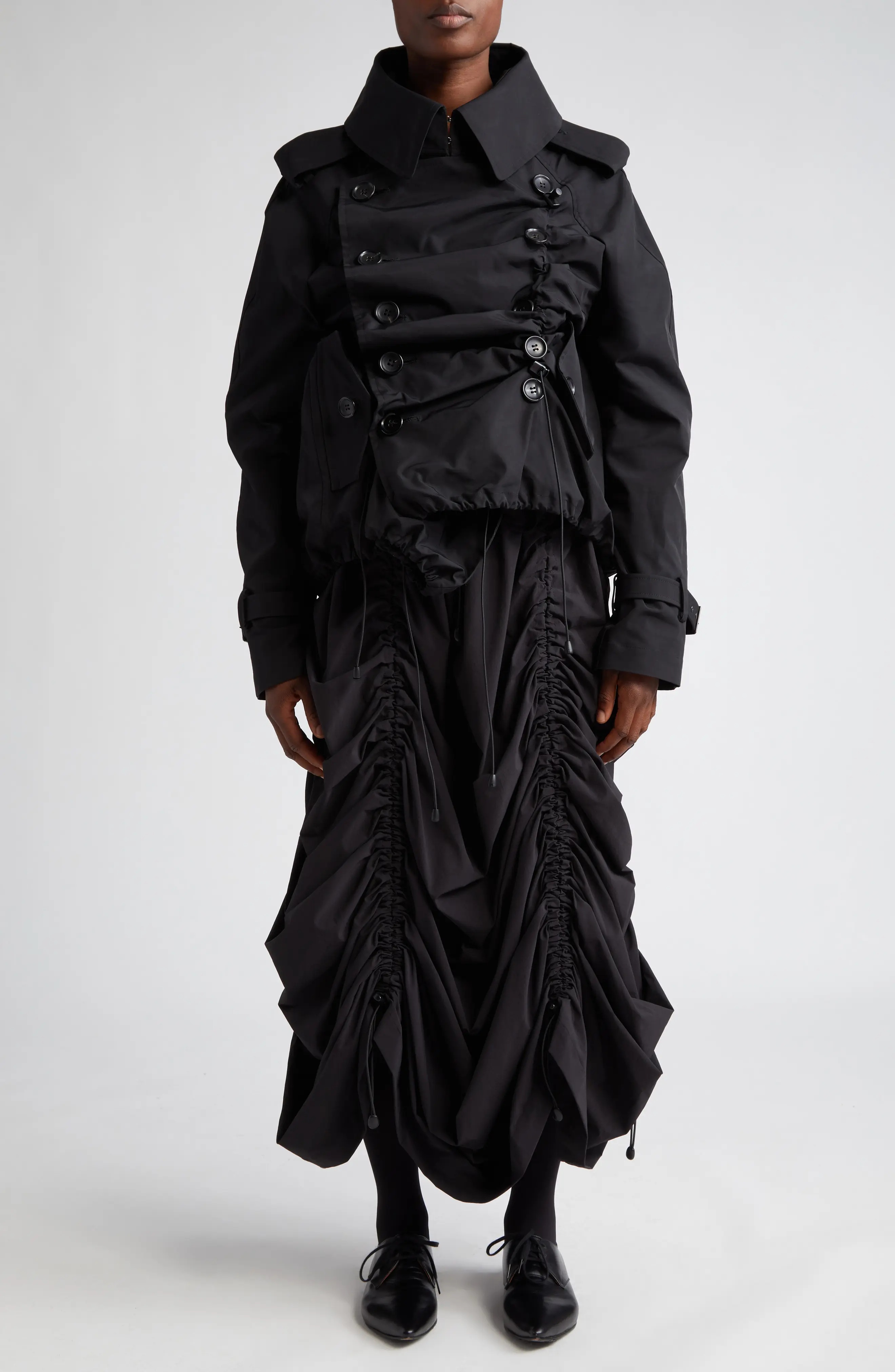 ジャケット・アウター HATRA Organ Trench black/2 19AW Junya Watanabe Gathered Hem Crop Oxford Trench Coat