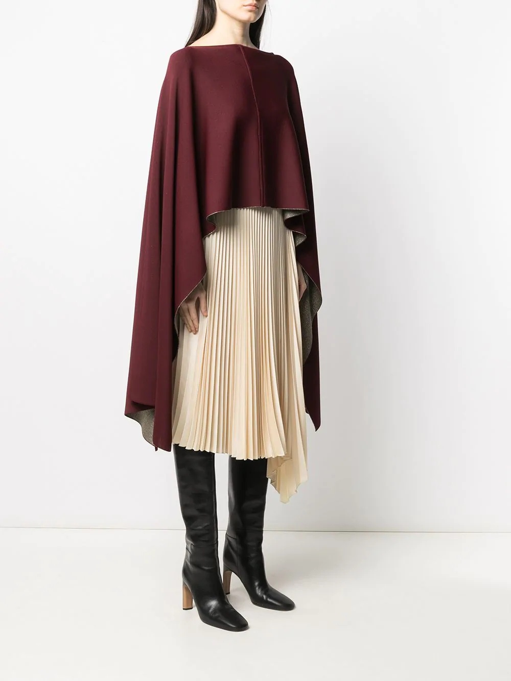 draped cropped poncho - 3