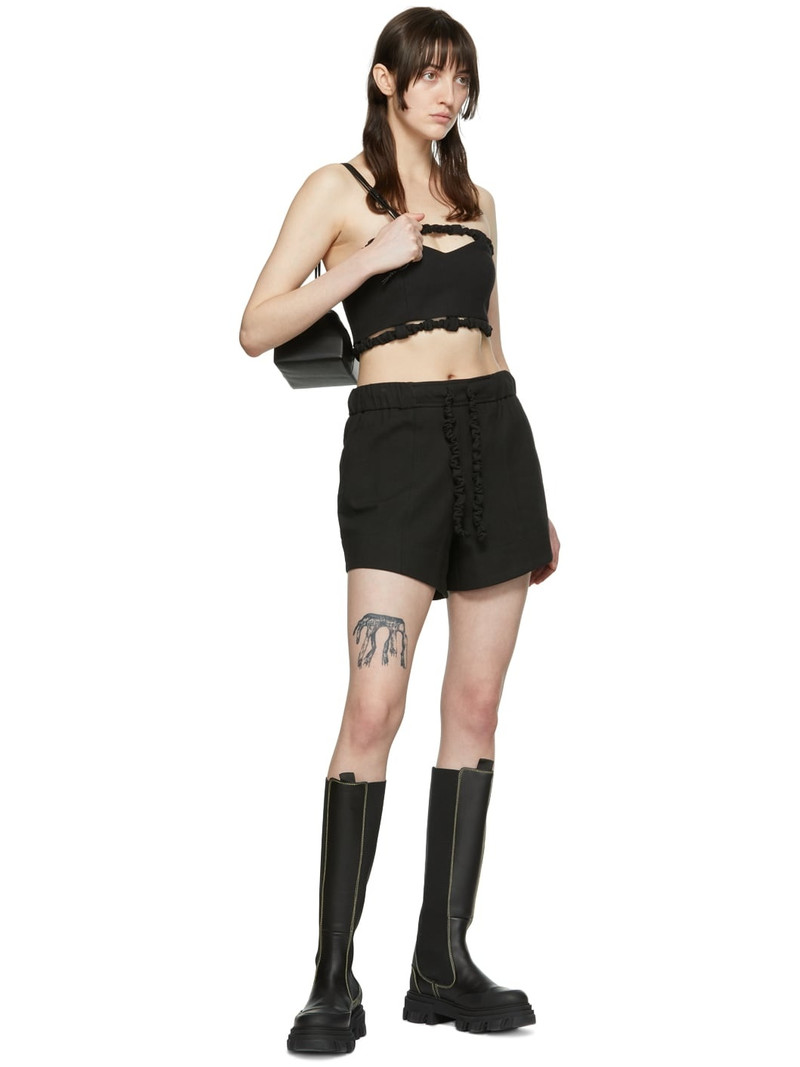 GANNI Black Organic Cotton Shorts outlook