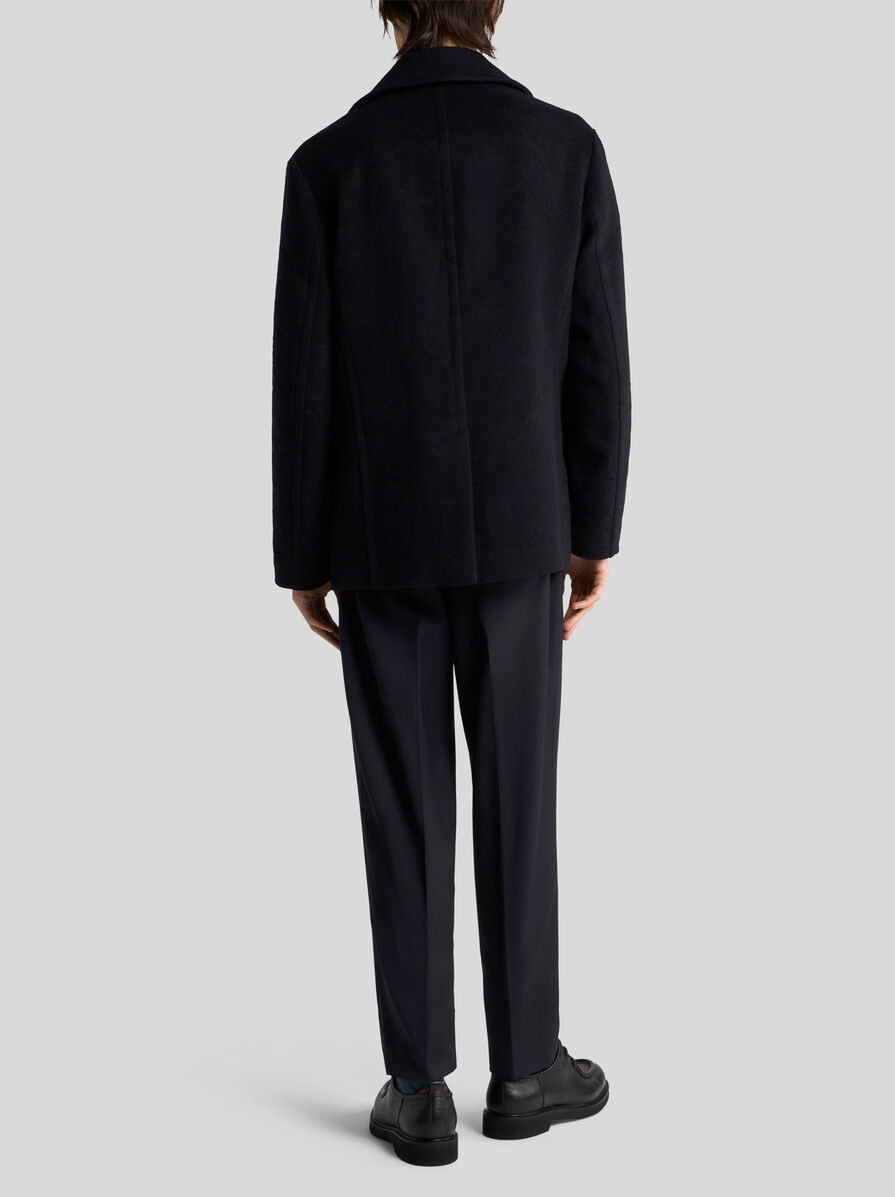 WOOL JACQUARD PEACOAT - 4