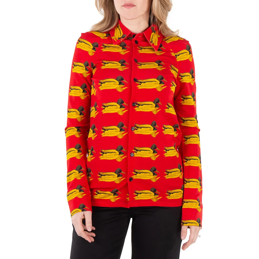 Burberry Long Sleeve Monogram-Pattern Shirt - 1