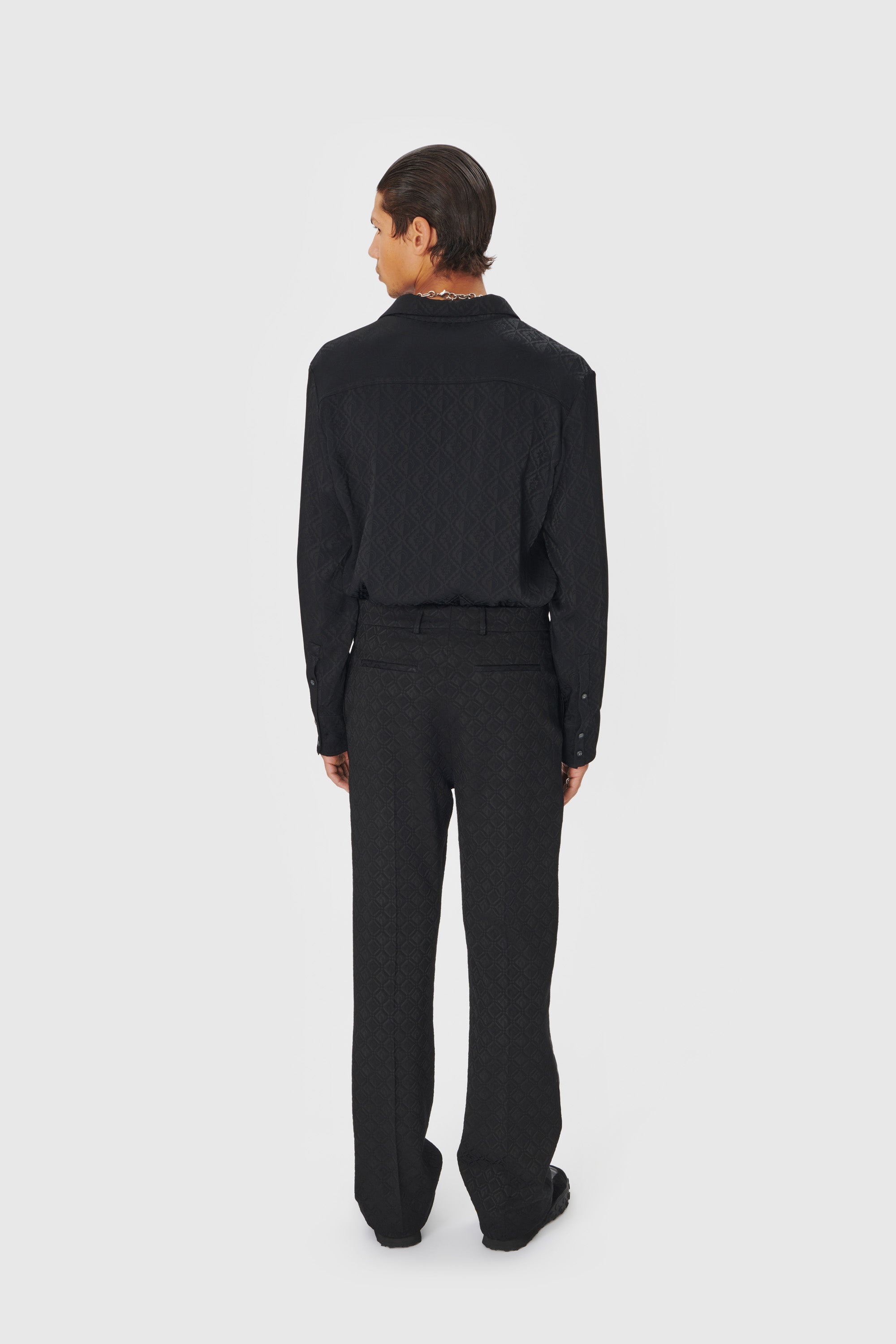 Jacquard Viscose Button Down Shirt - 2