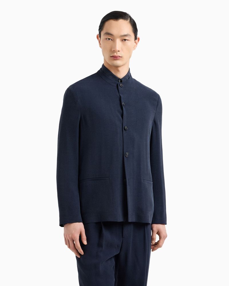 GIORGIO ARMANI SINGLE-BREASTED JACKET IN CUPRO AND VISCOSE outlook