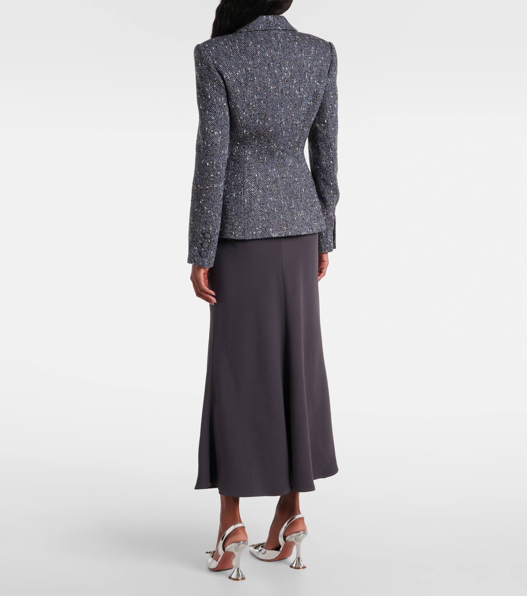 Bouclé and crêpe midi dress - 3