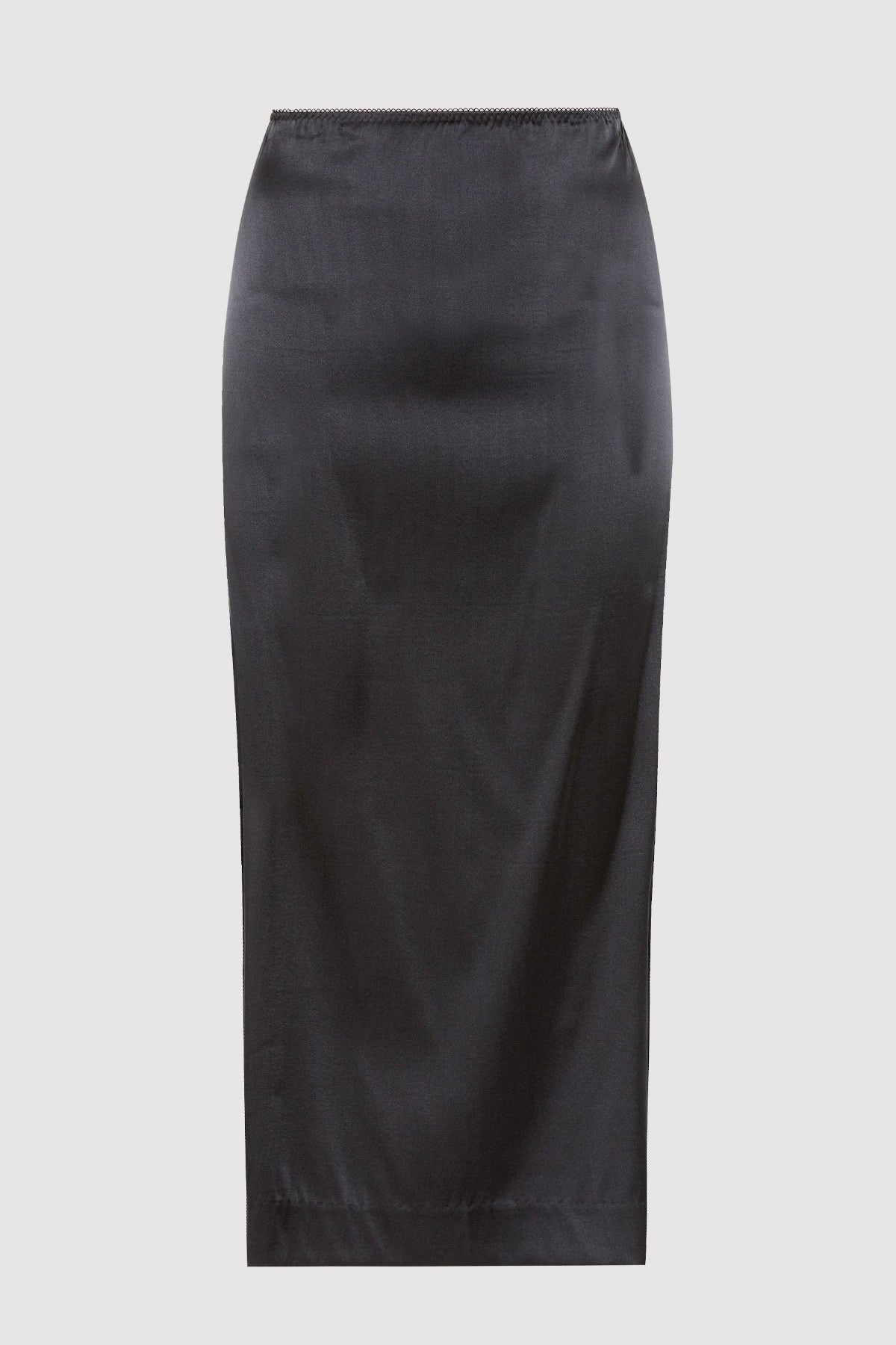 Soft Silk Midi Skirt - Washed Black - 5