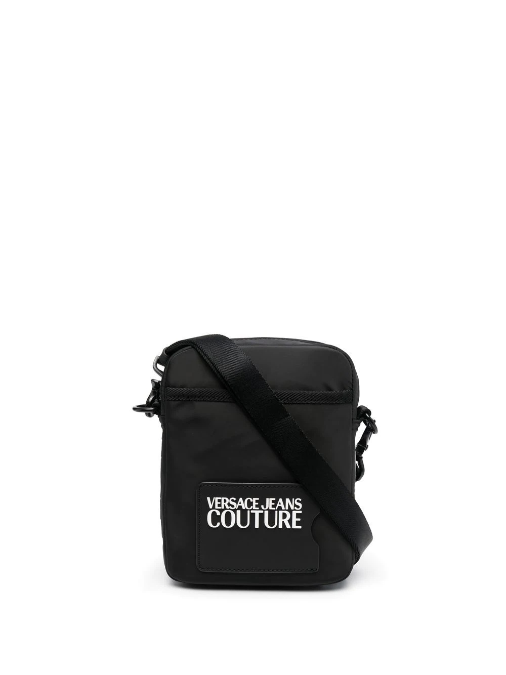 embossed-logo zipped messenger bag - 1