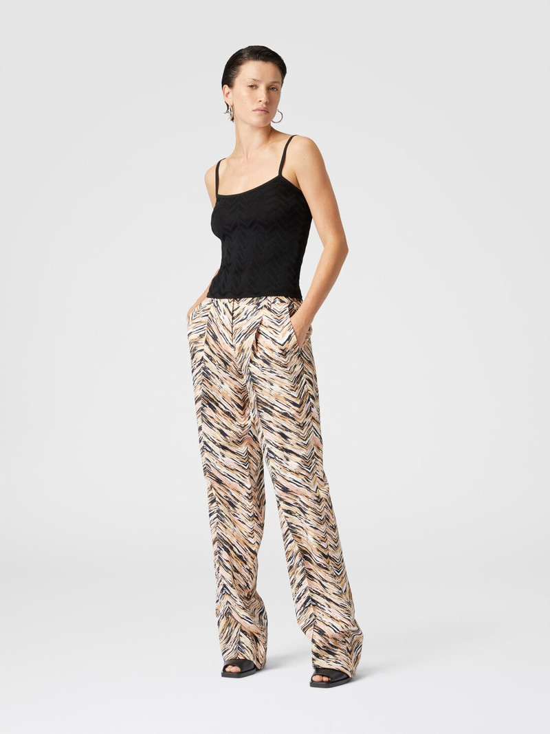 Missoni Classic trousers in animal print zig zag cotton outlook