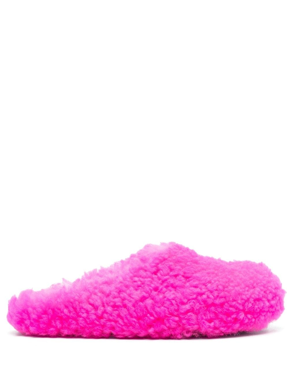 shearling slip-on slides - 1