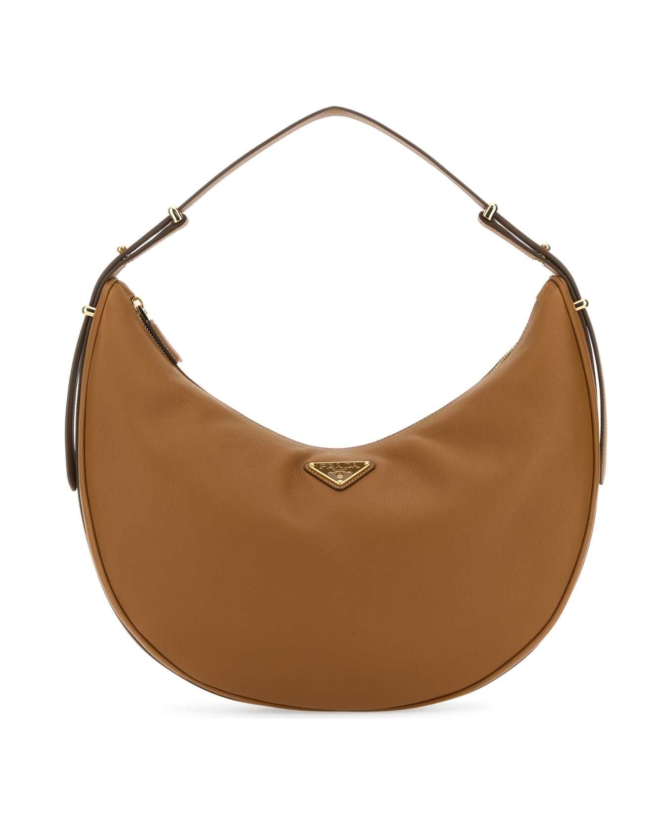 Caramel Leather Big Arquã¨ Handbag - 1