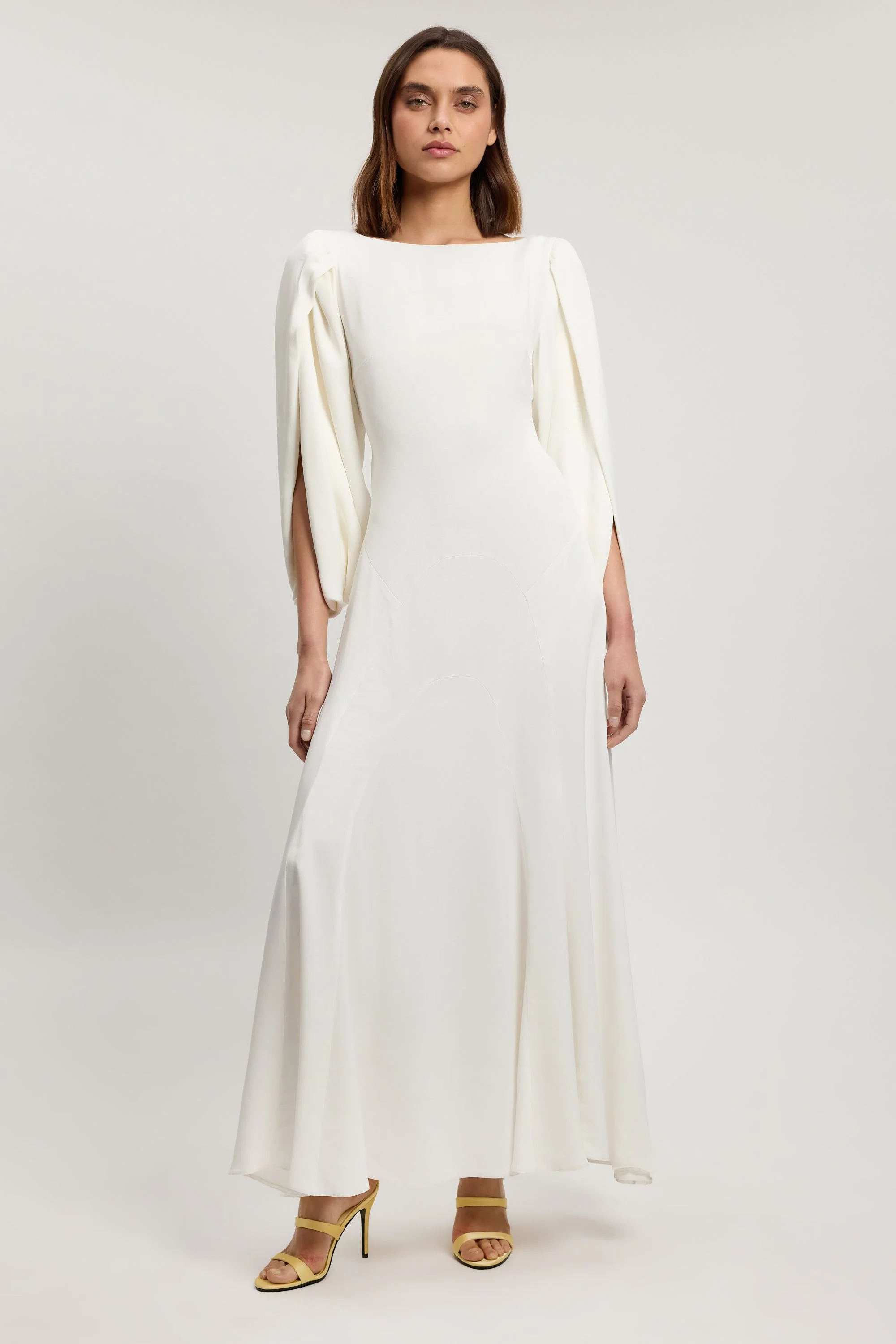 Petite Satin Soft Midi Dress - 1