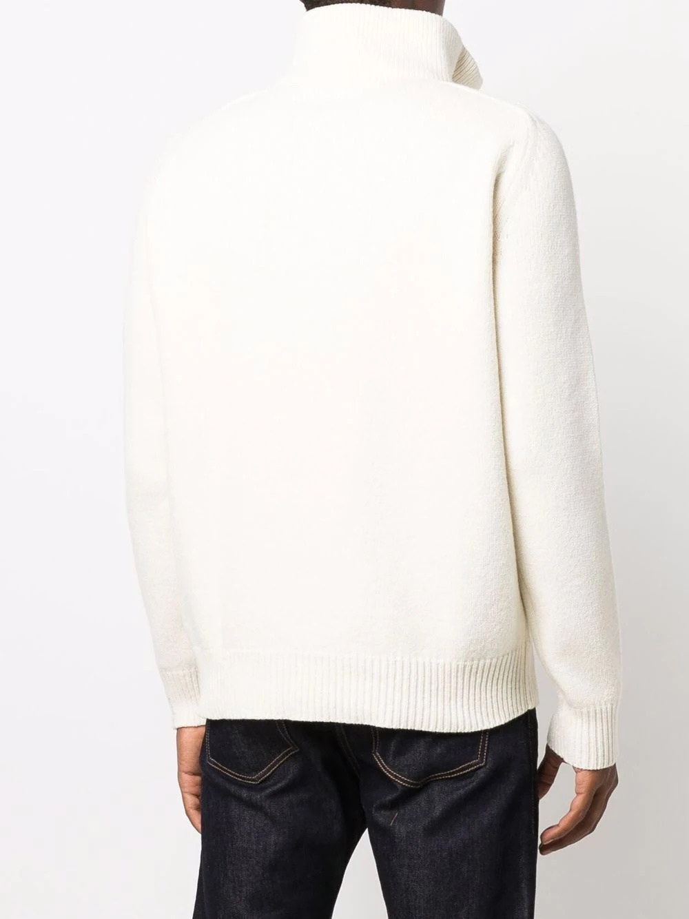 high-neck zipped knitted jumper - 4