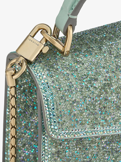 BVLGARI Serpenti Forever mini crystal-embellished suede top-handle bag outlook