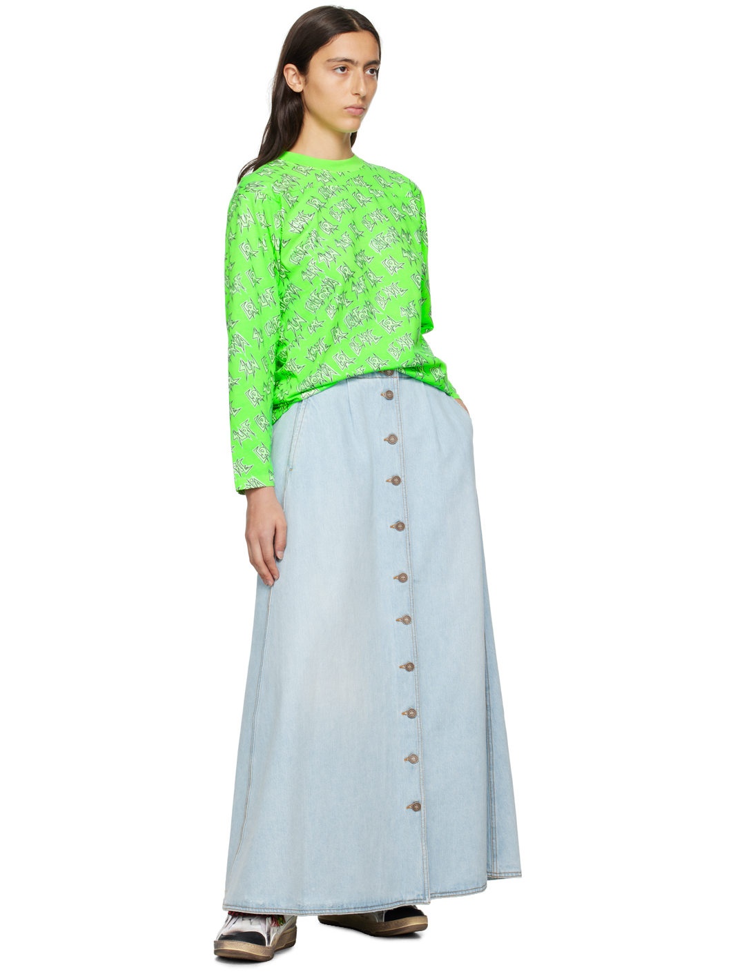 Green Printed Long Sleeve T-Shirt - 5