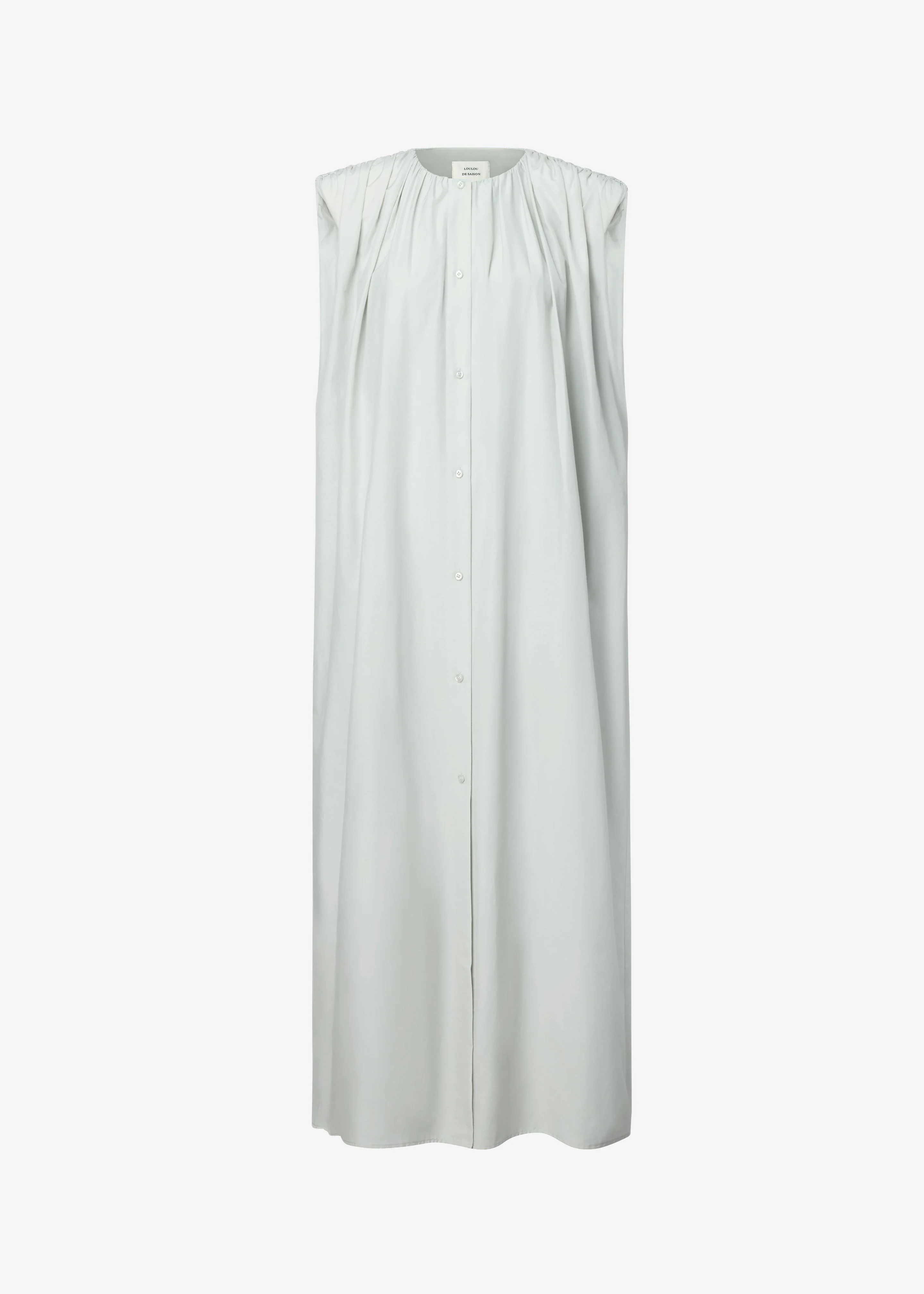 Loulou De Saison Cora Midi Cotton Silk Voile Dress - Mist - 1