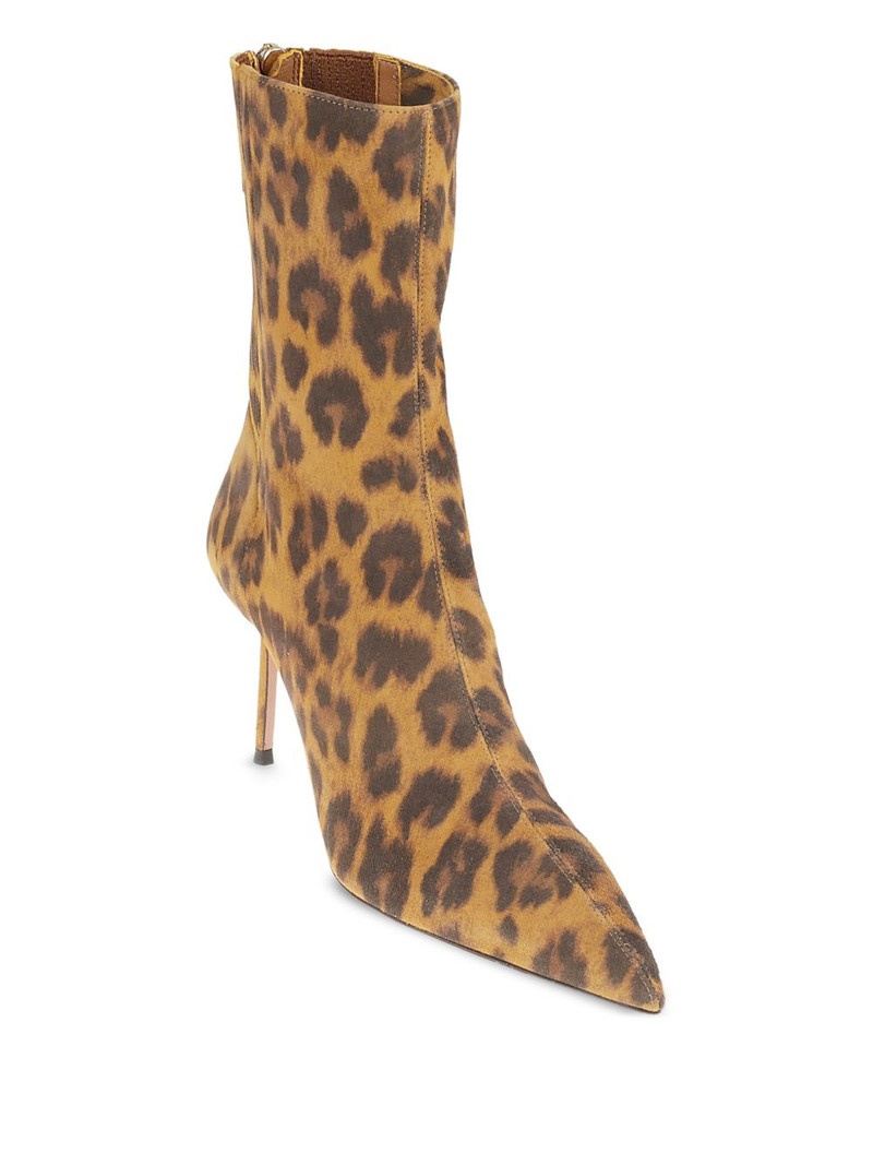 AQUAZZURA Montmartre leopard-print point-toe ankle boots outlook