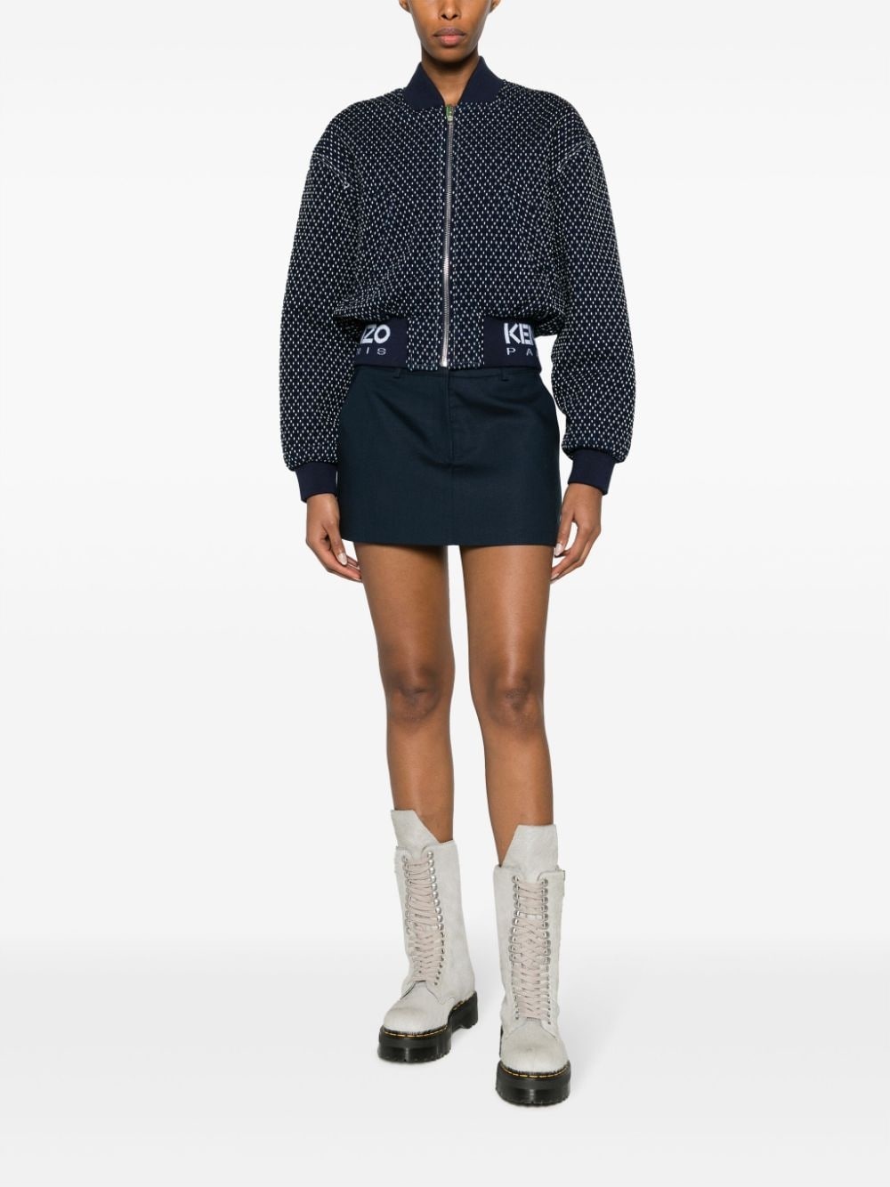 Sashiko Stitch embroidered bomber jacket - 2