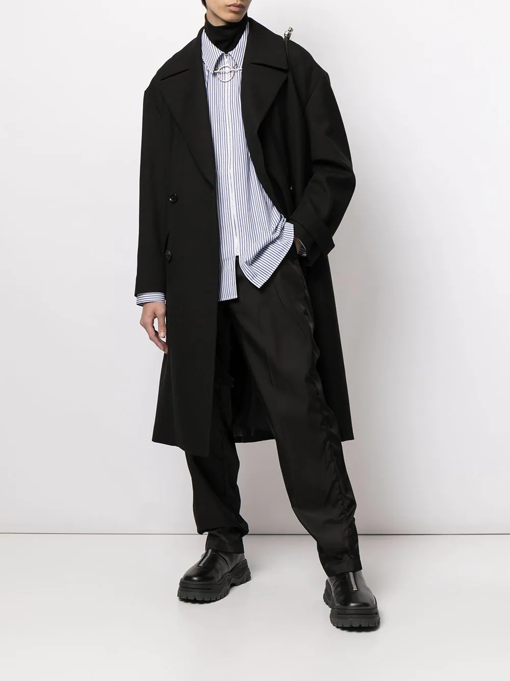 long wool trench coat - 2