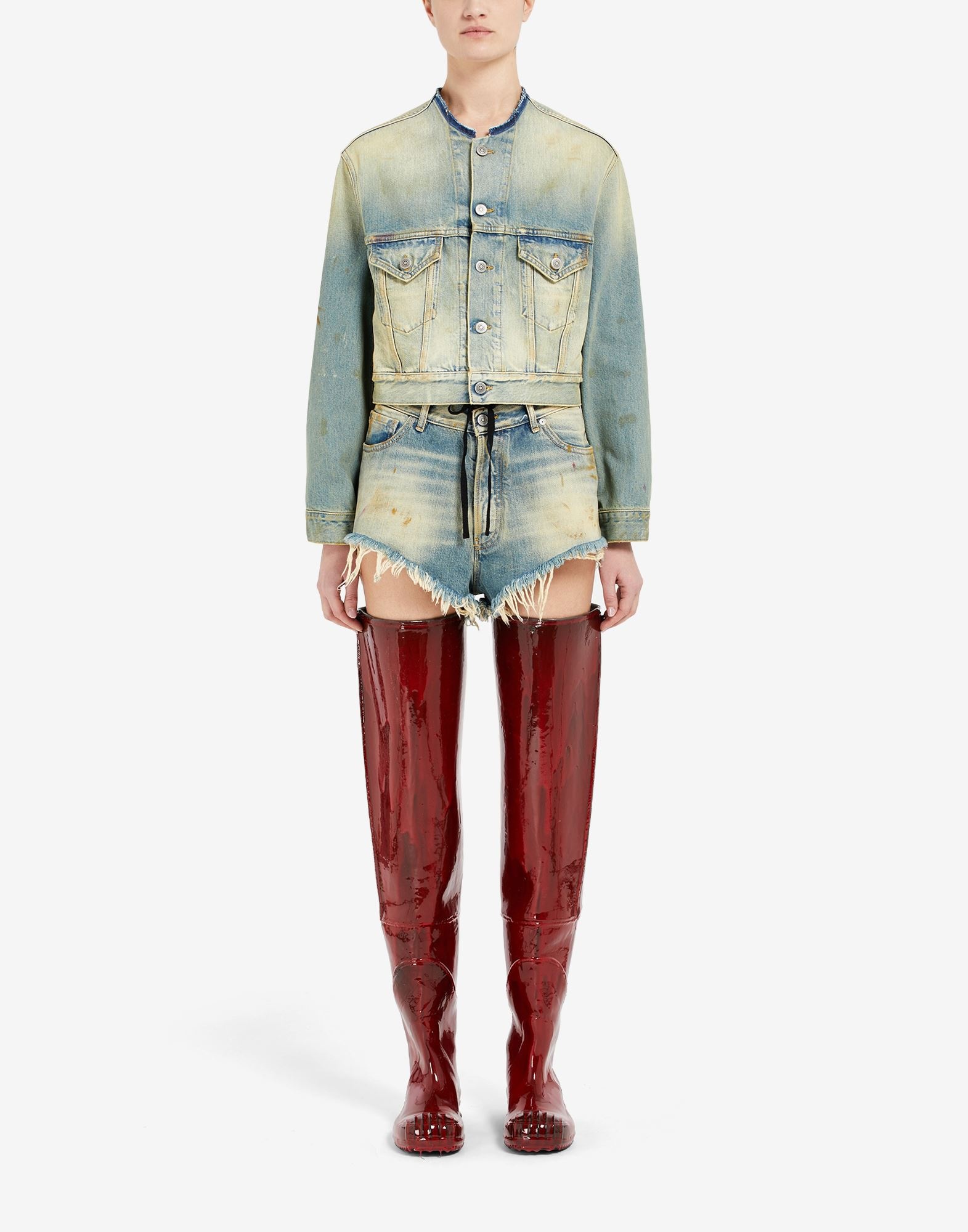 Décortiqué collar denim jacket - 2