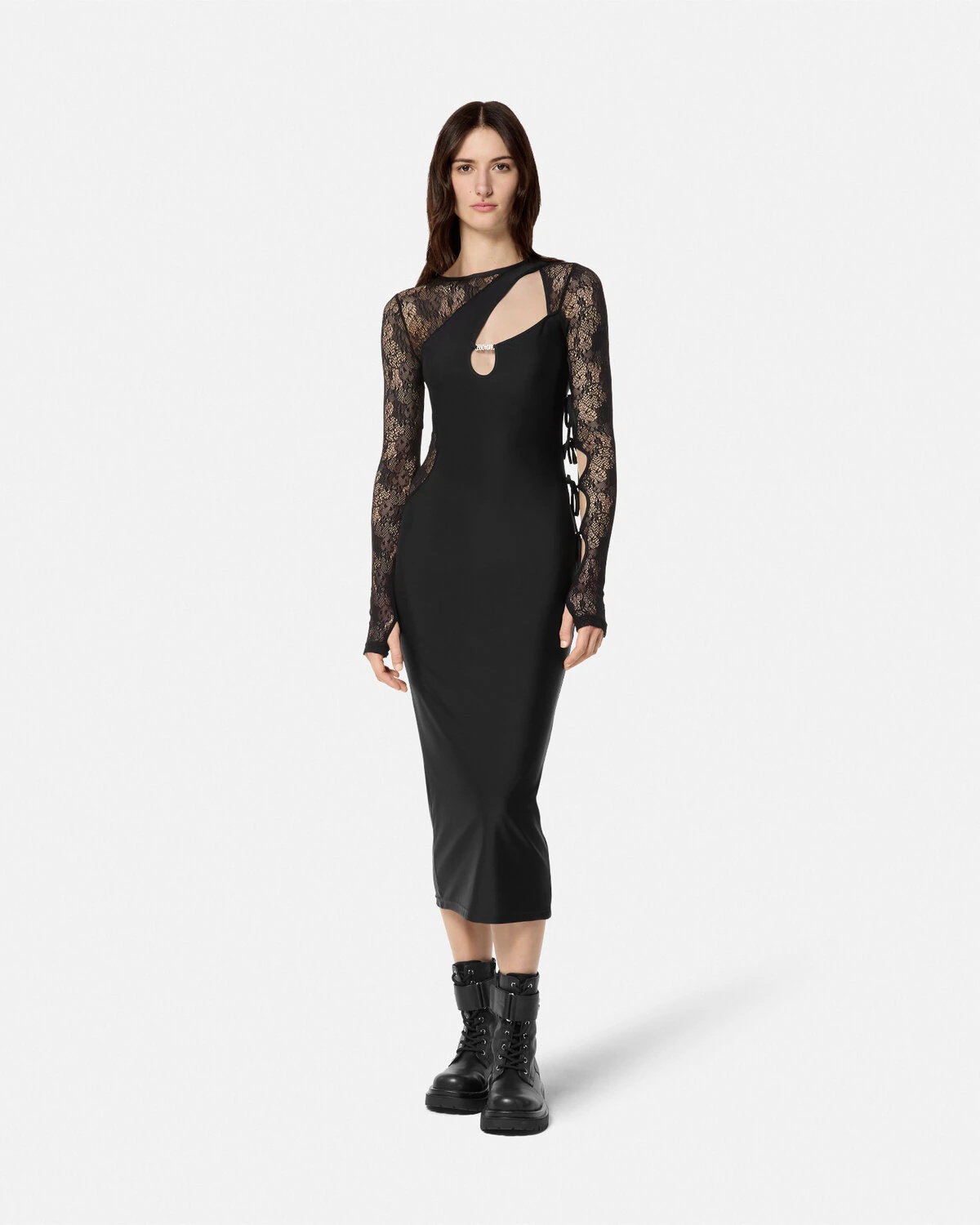 Mesh Lace Midi Dress - 2