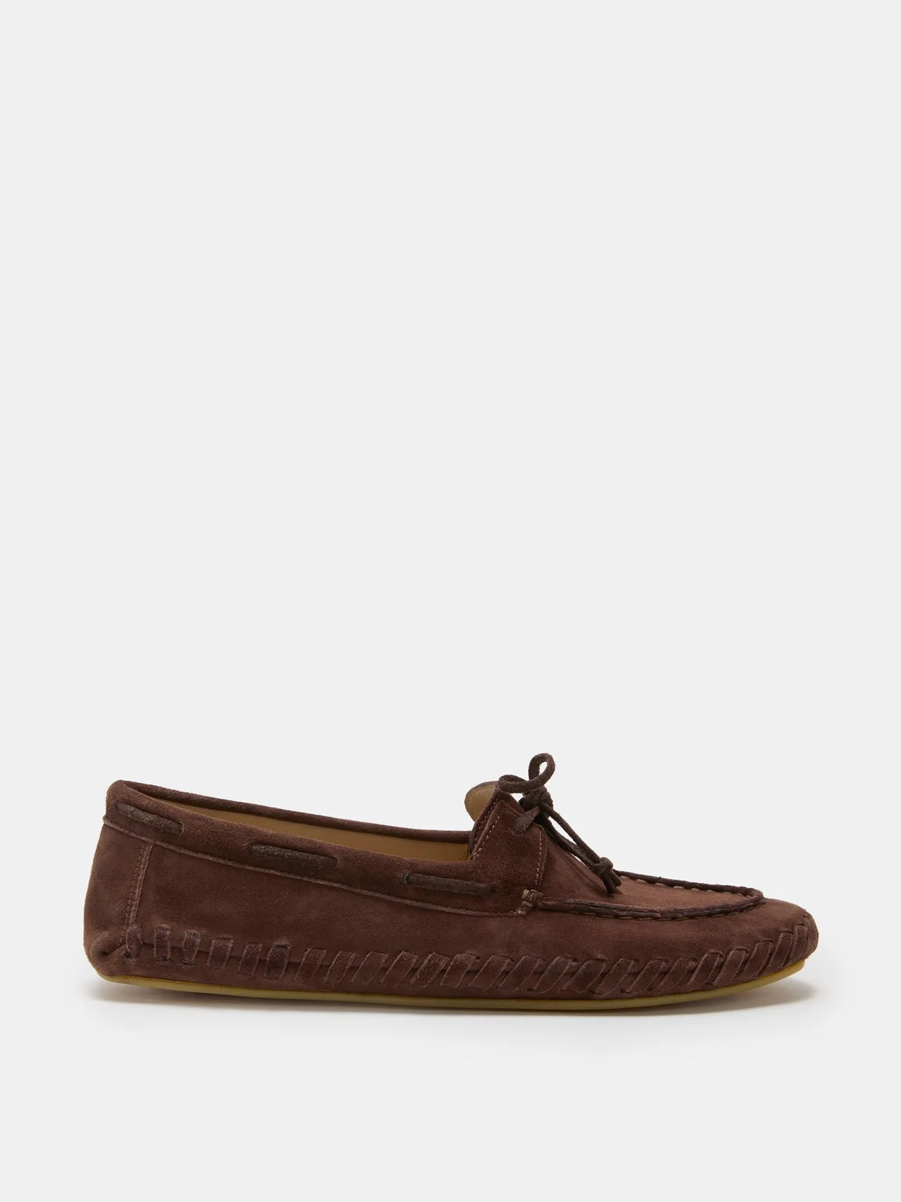 Driver Moccasin / Chocolate Woven Suede - 1