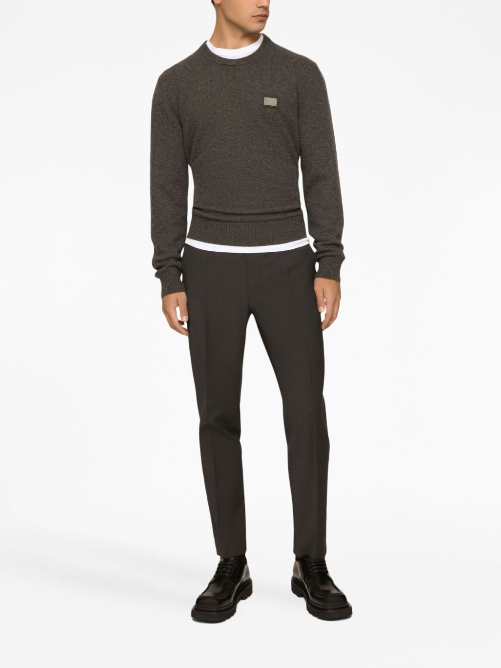 logo-plaque wool jumper - 2