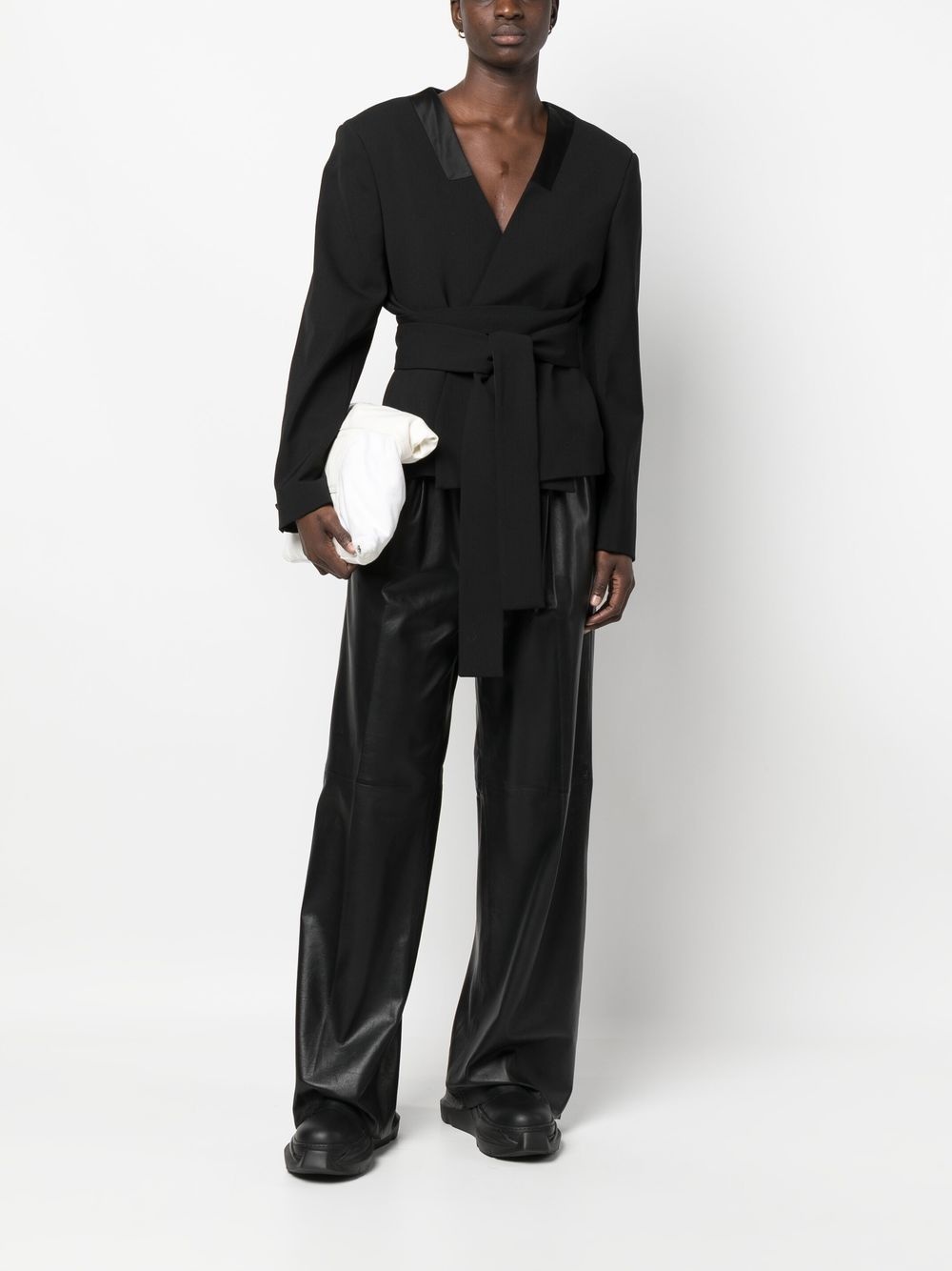 tailored tie-waist blazer - 2