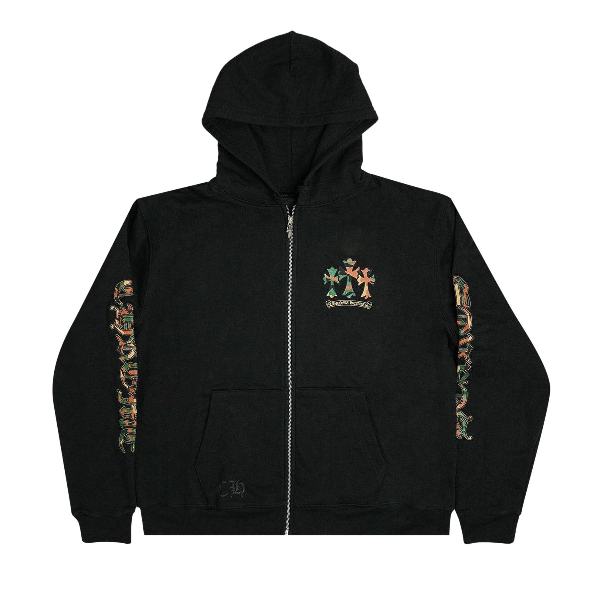 Chrome Hearts Horse Zip Up Hoodie 'Black/Camo' - 1