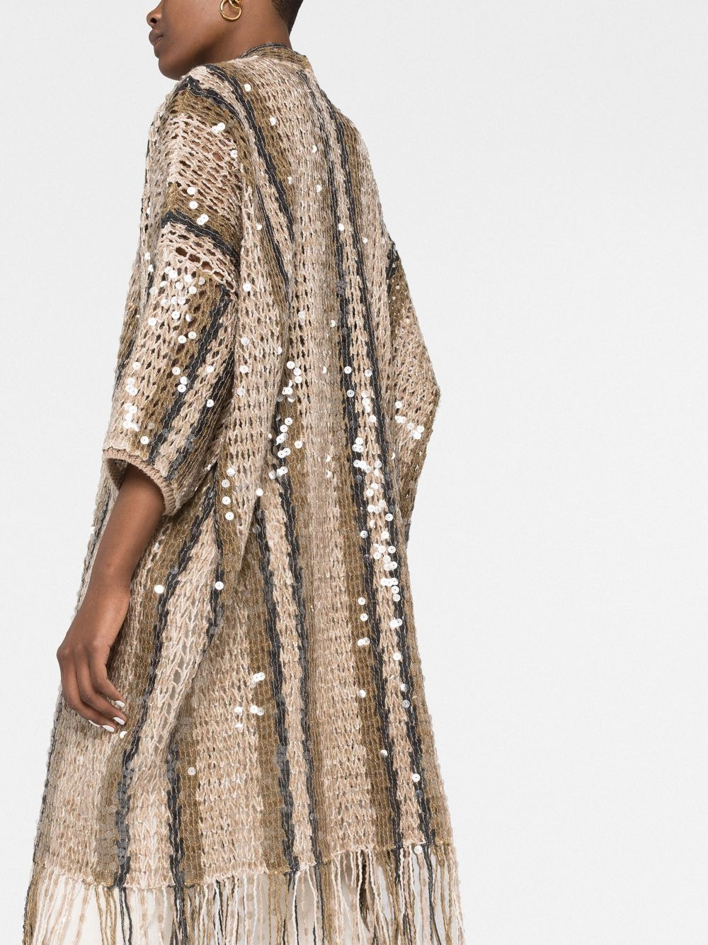 sequin-embellished knitted cardigan - 3