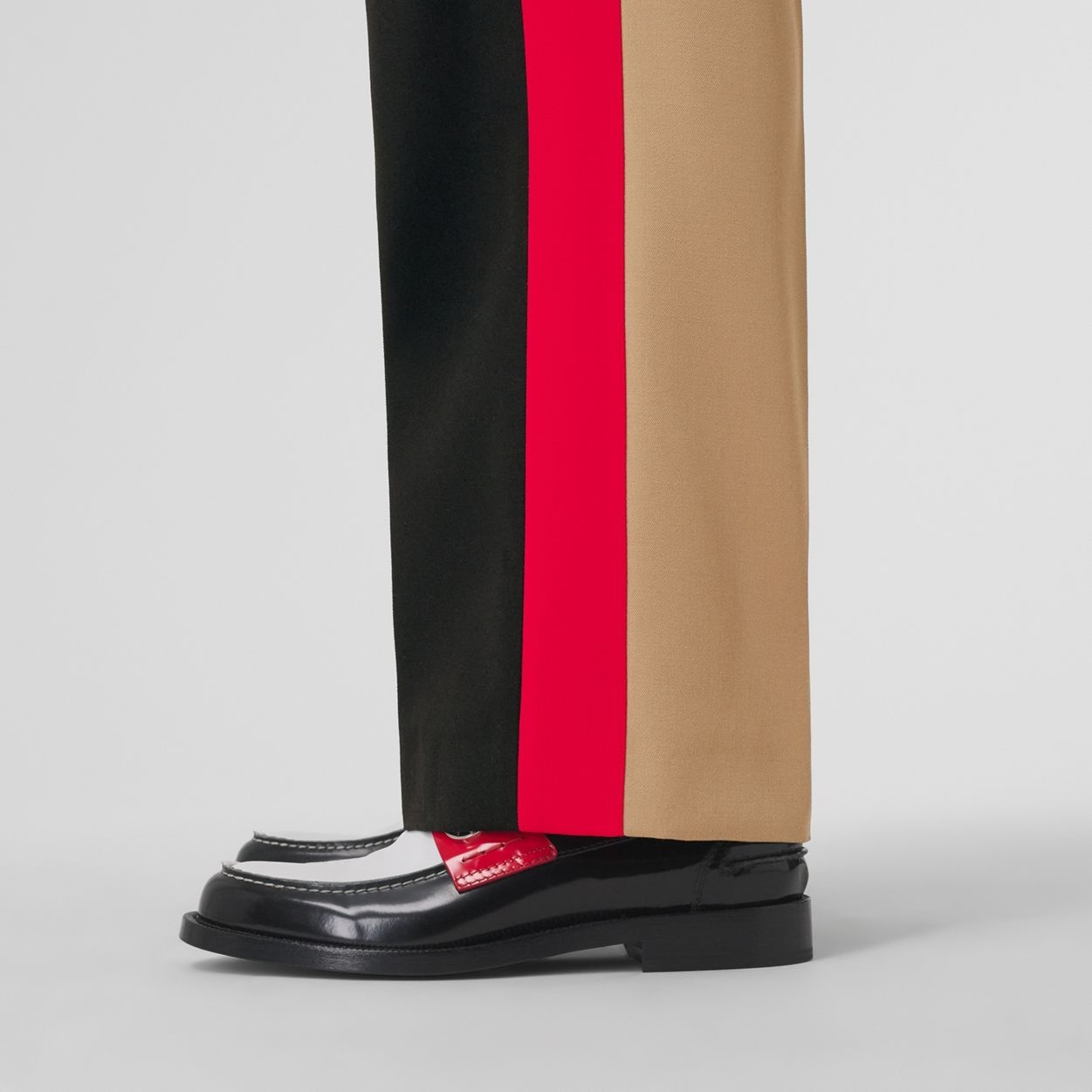 Colour Block Grain de Poudre Wool Tailored Trousers - 3