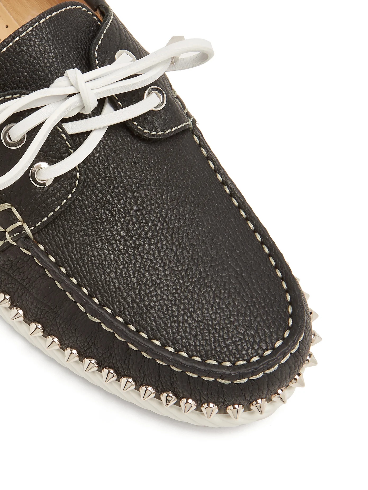 Steckel stud-embellished leather deck shoes - 6