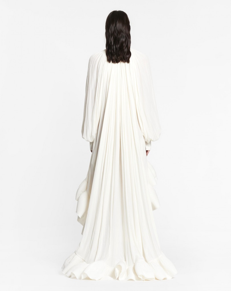 ASYMMETRICAL CHARMEUSE DRESS - 4