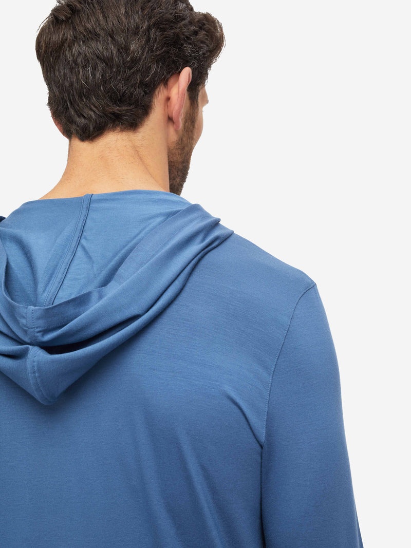 Men's Pullover Hoodie Basel Micro Modal Stretch Storm Blue - 7