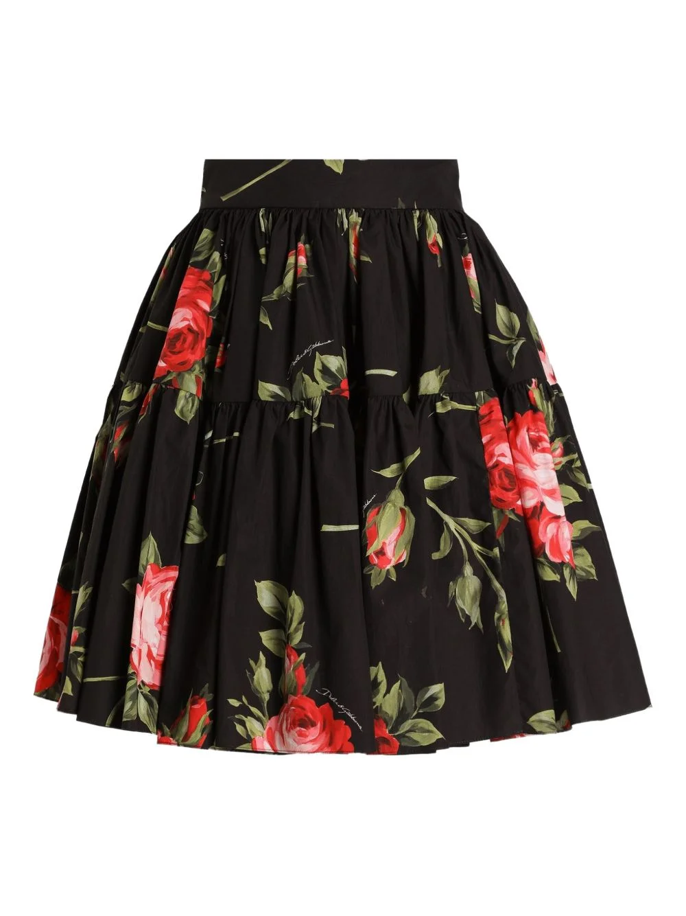 tiered floral mini skirt - 1