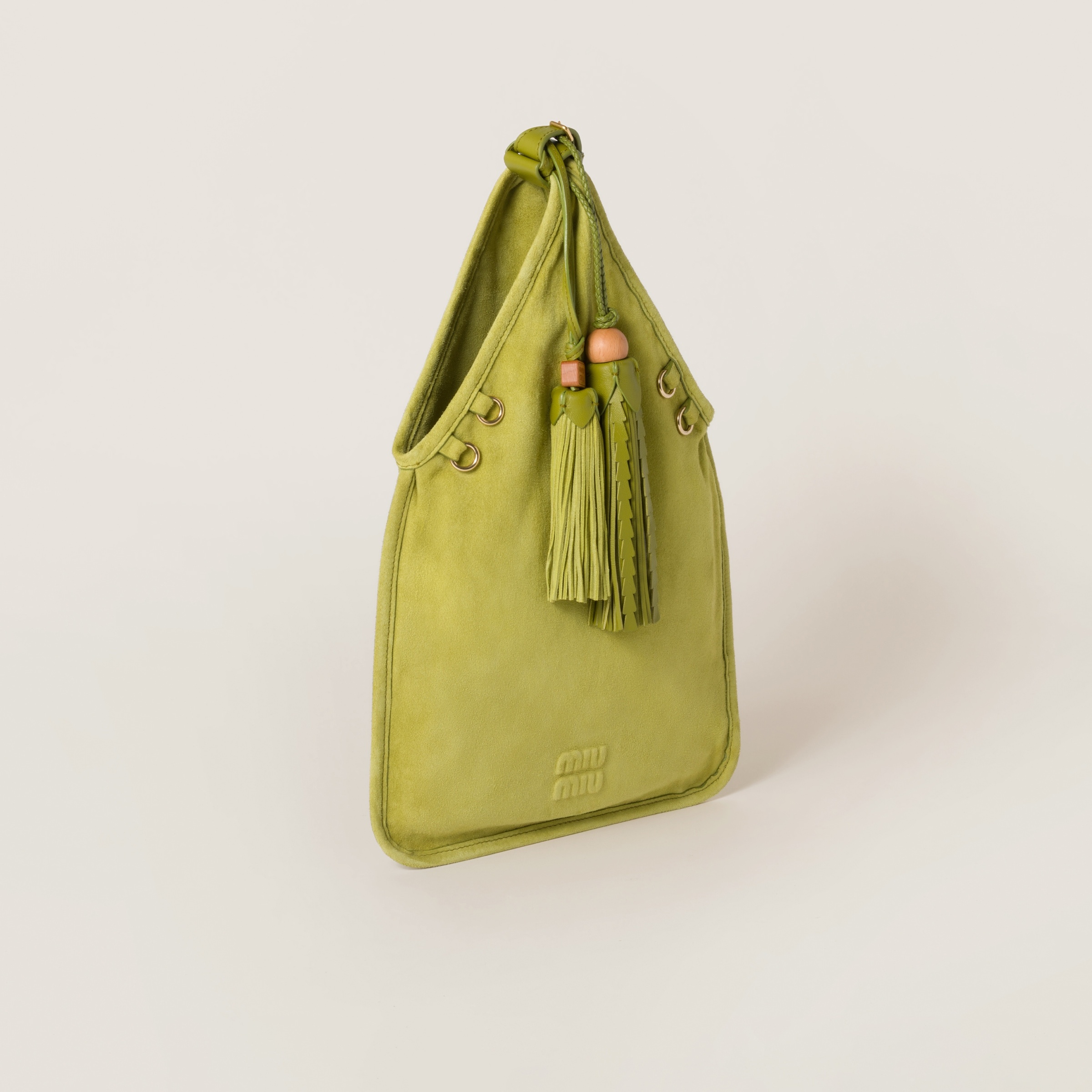 Suede handbag with tassels - 2