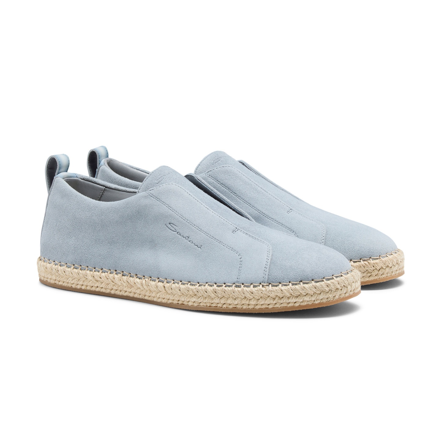 Men's light blue suede espadrilles - 3
