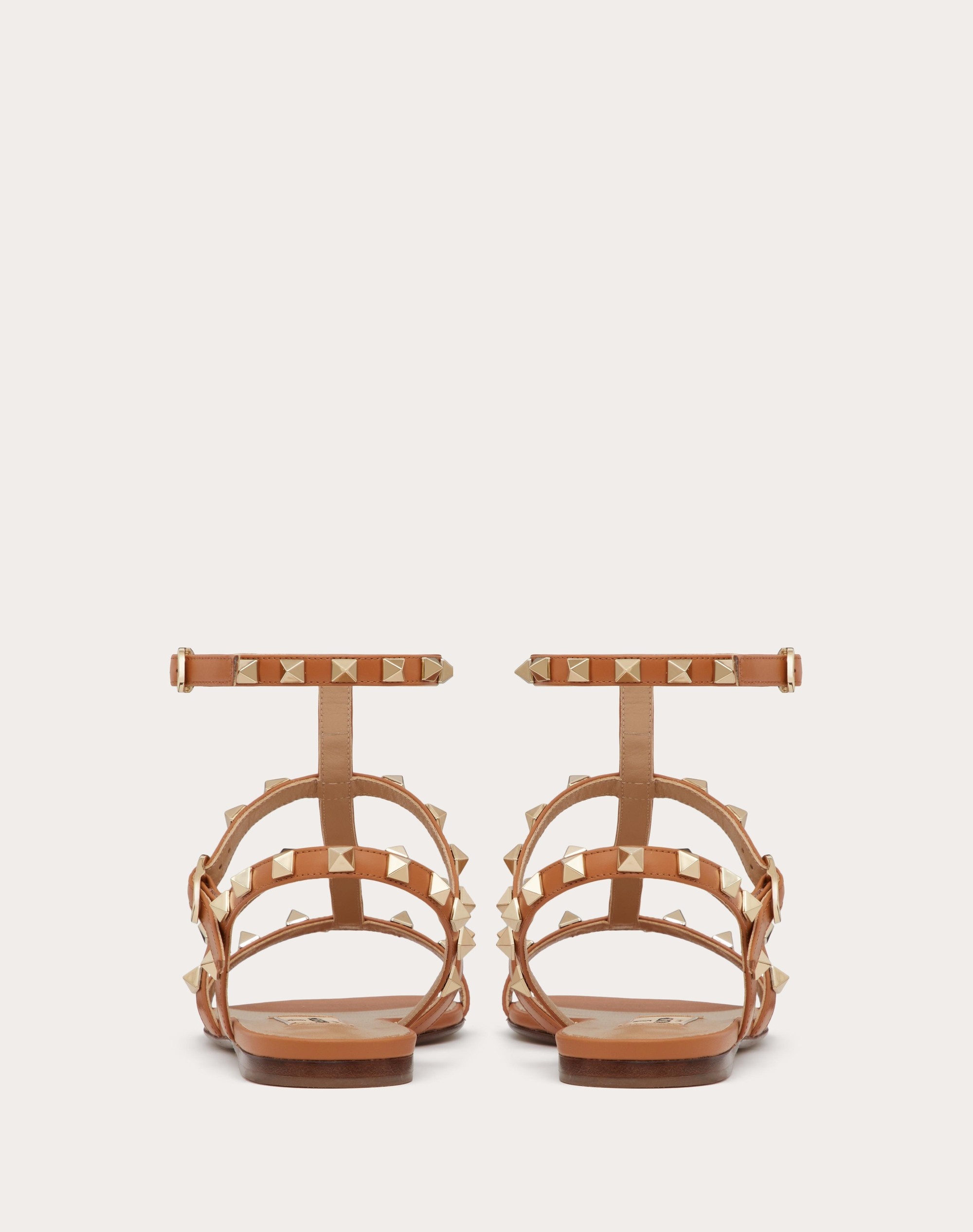 ROCKSTUD FLAT CALFSKIN SANDAL WITH STRAPS - 3