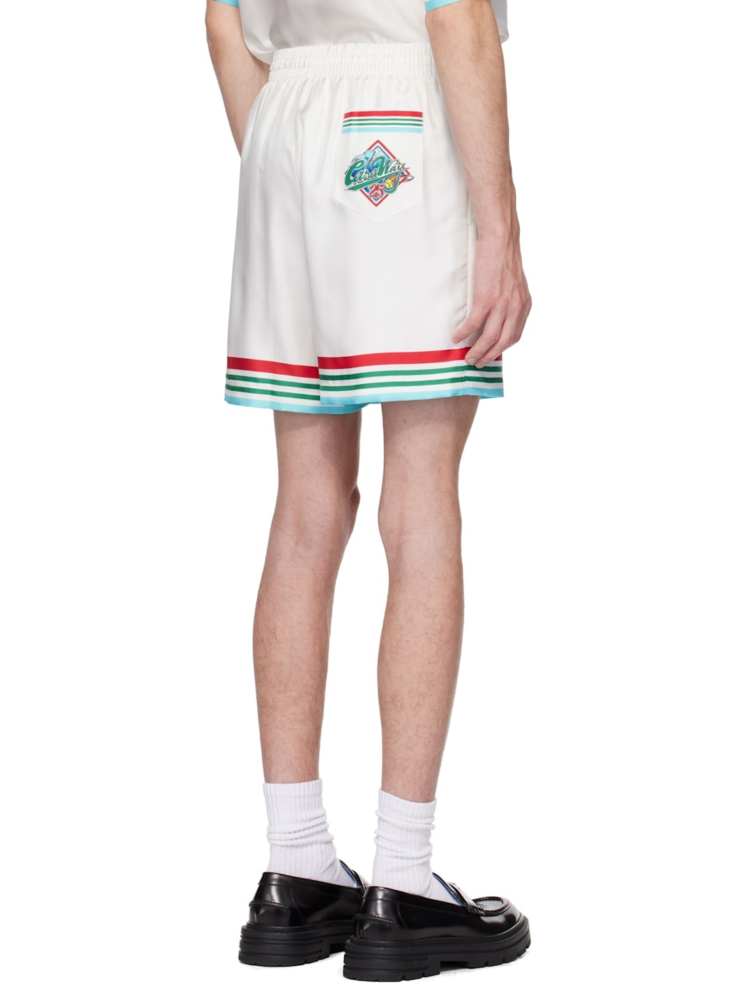 White 'Casa Way' World Series Silk Shorts - 3