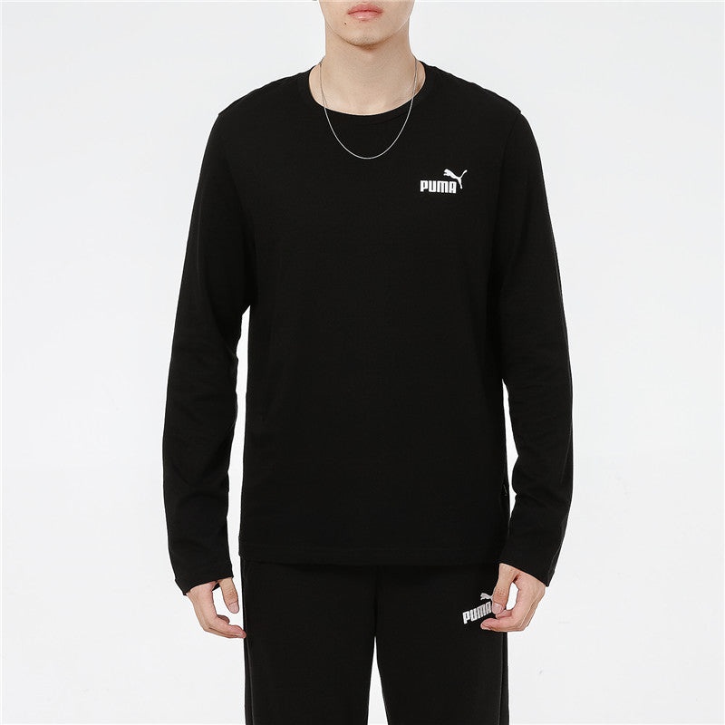 PUMA Logo Print Training Sports Breathable Round Neck Long sleeve T Shirt Men s Black 589027-01 - 3
