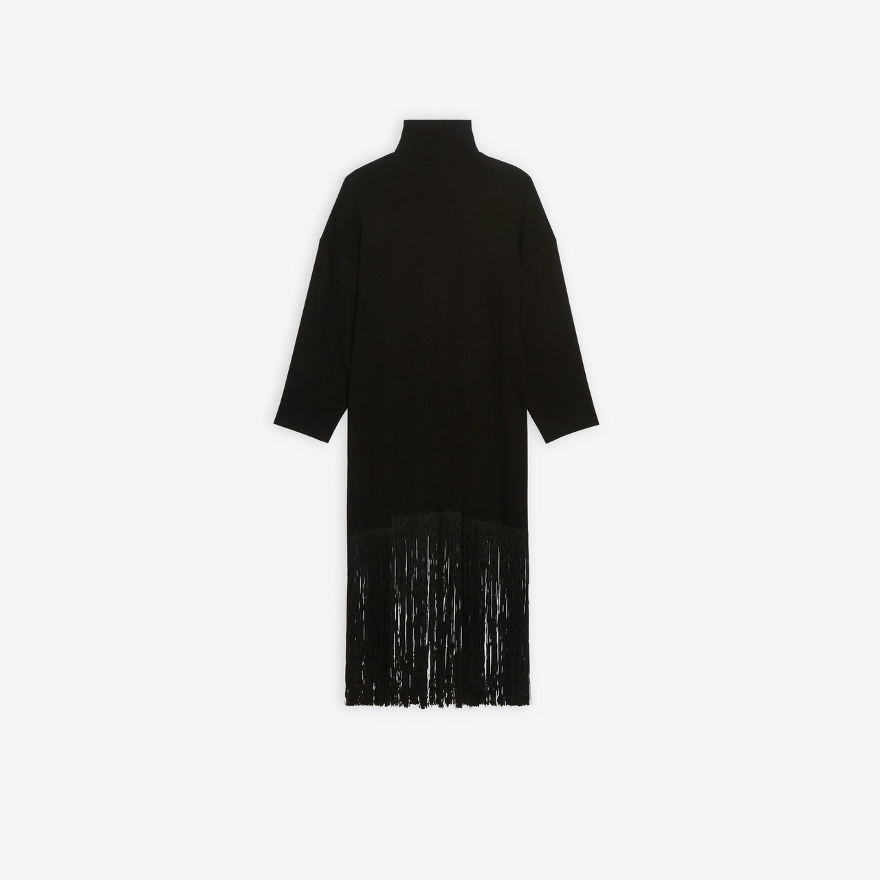 Turtleneck Fringe Dress - 1