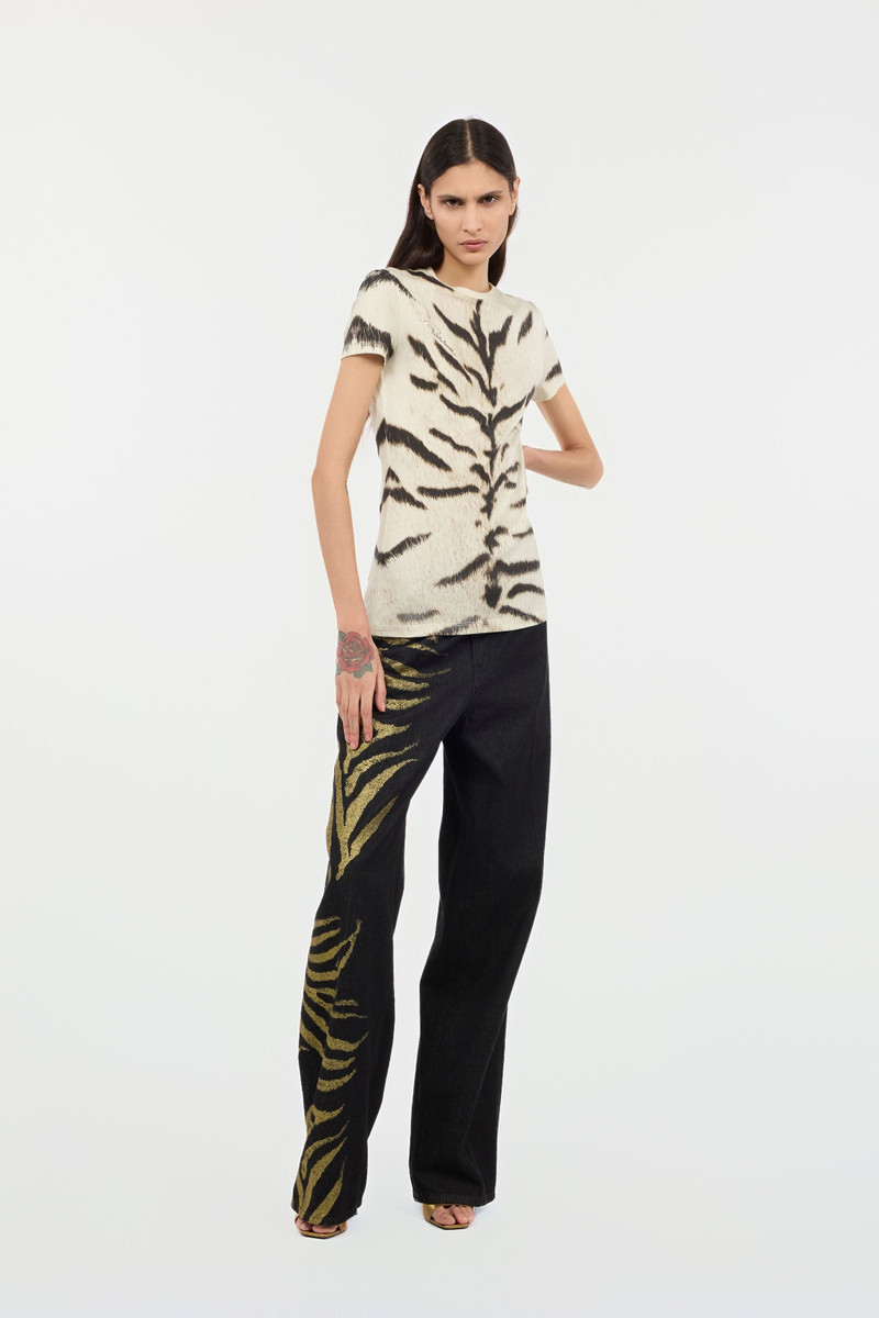 Roberto Cavalli Jeans With Zebra Print On Side outlook