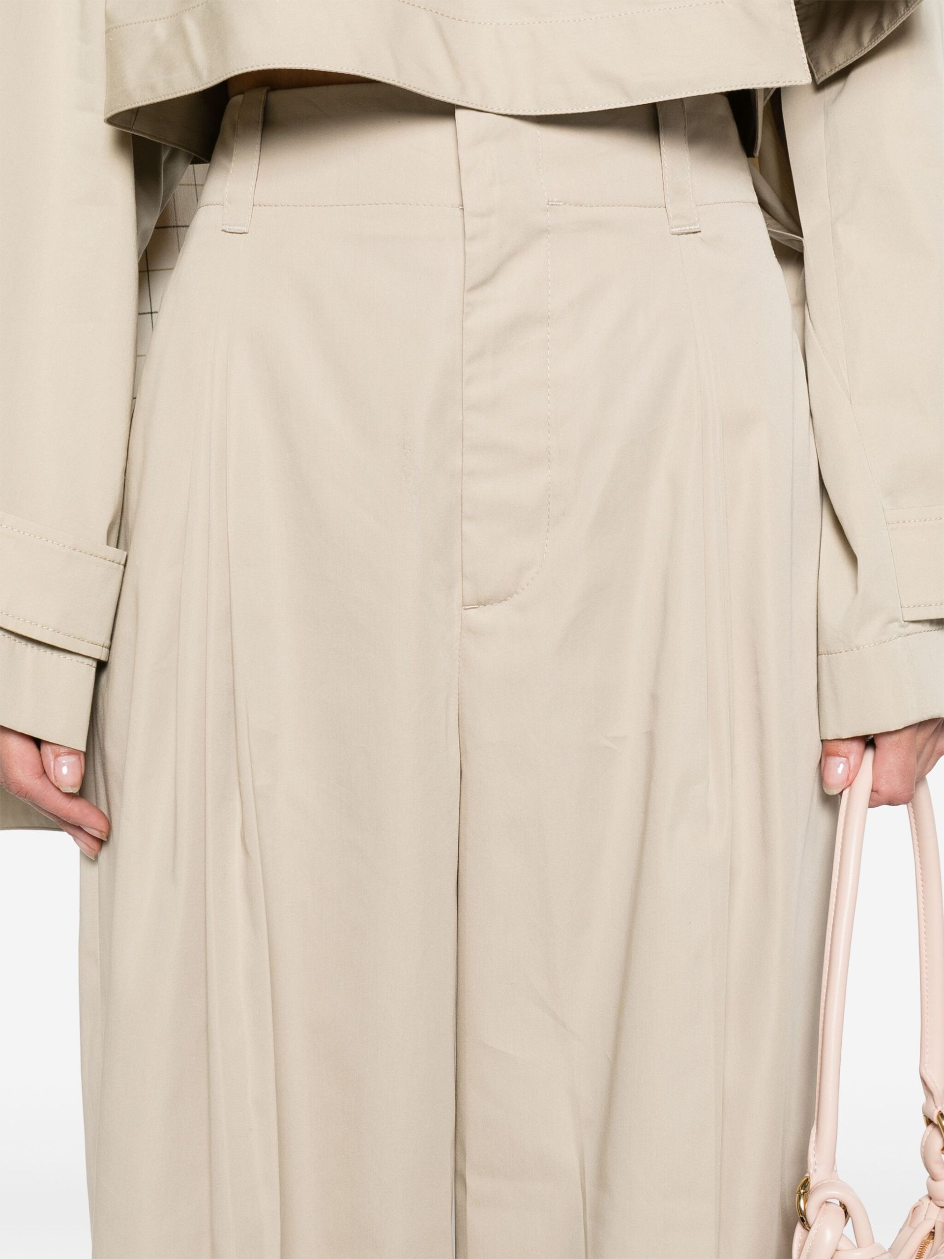 Neutral Tailored Wide-Leg Trousers - 5