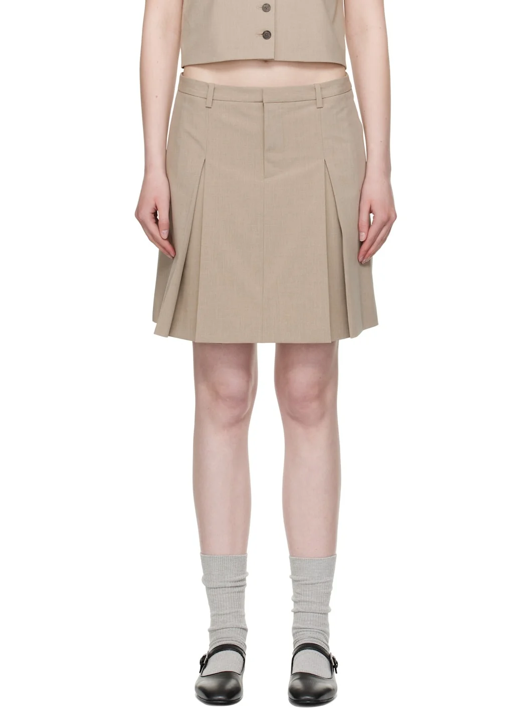 Taupe Jeannie Miniskirt - 1